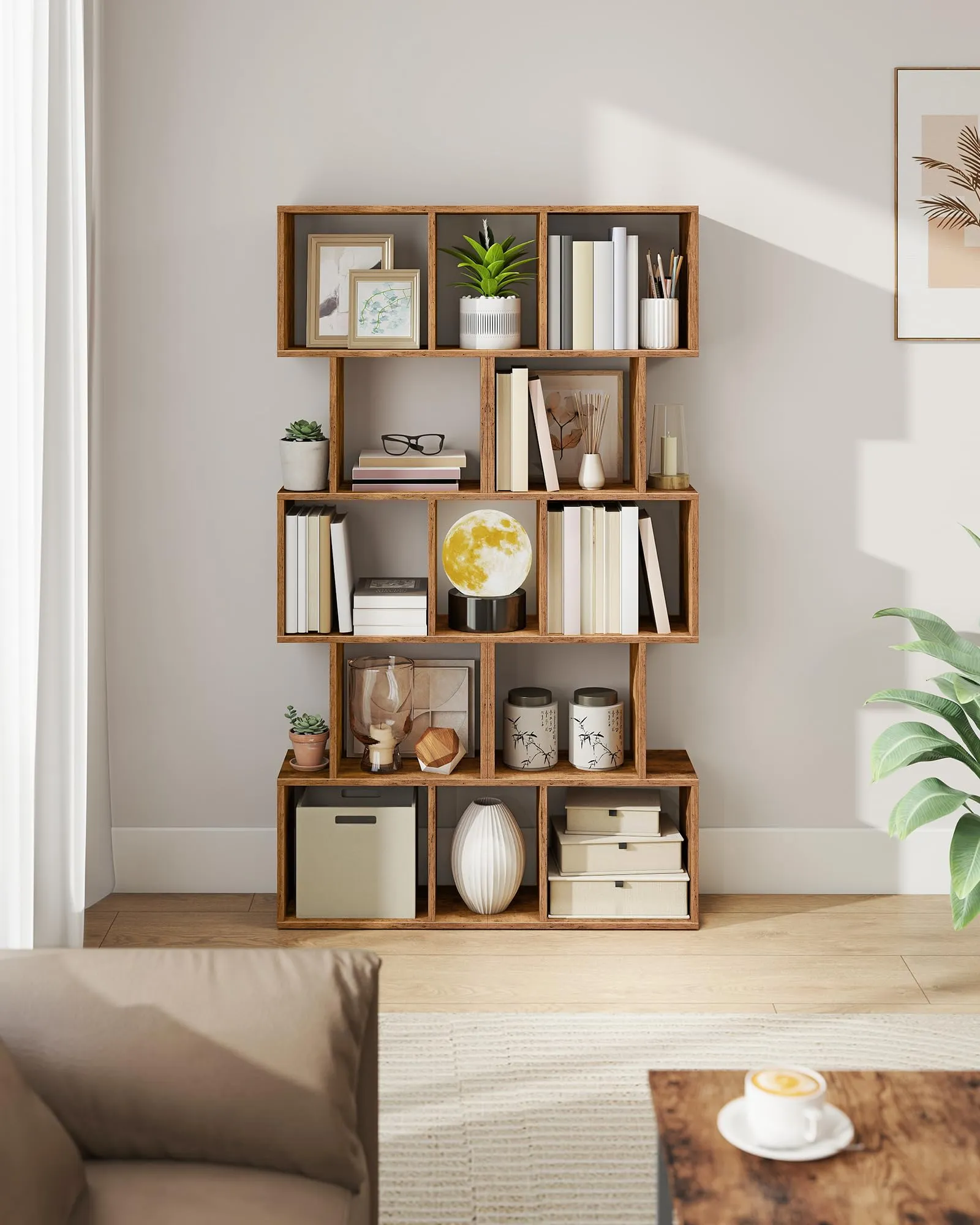 VASAGLE Custos Libreria a 5 Ripiani, 24 x 40 x 159 cm, Marrone Vintage LBC462K01 - immagine 2