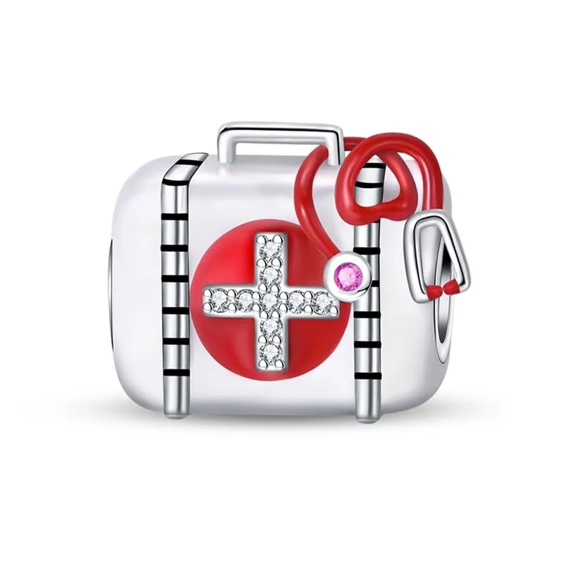 Pandach Bead Charm Ciondolo Argento Sterling 925 con Cubic Zirconia per Braccialetti e Collane Europei - immagine 1