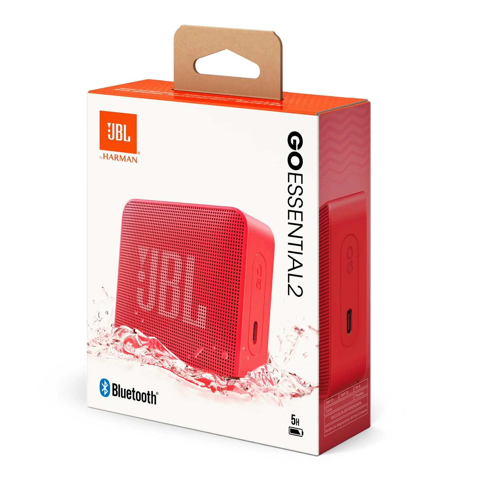 JBL Go Essential 2 Bluetooth Portable Speaker, Rosso - immagine 9