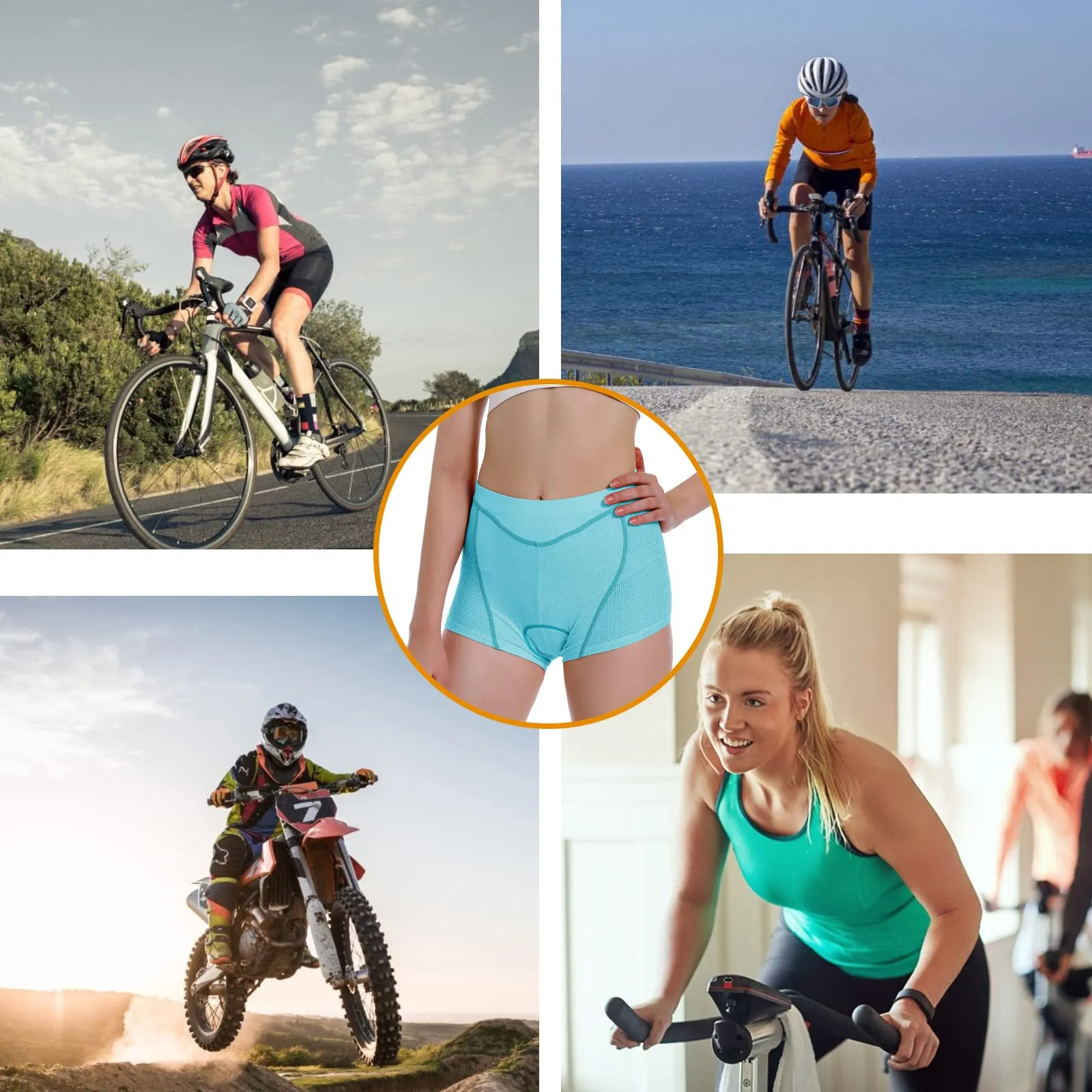 MEETWEE Pantaloncini da Ciclismo da Donna, 4D Gel Imbottiti, Traspiranti e Antiscivolo per MTB e Bici da Strada - immagine 6