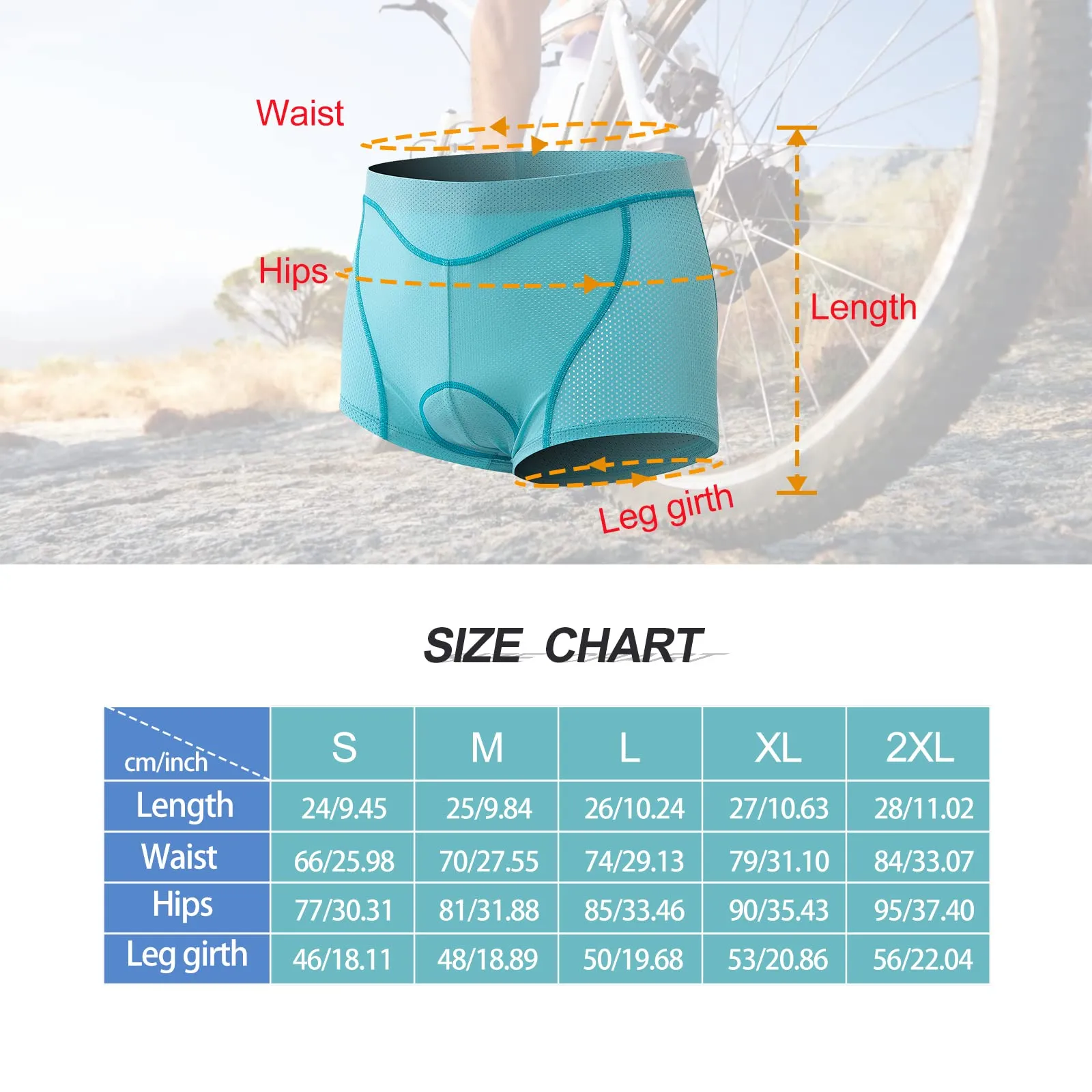 MEETWEE Pantaloncini da Ciclismo da Donna, 4D Gel Imbottiti, Traspiranti e Antiscivolo per MTB e Bici da Strada - immagine 7