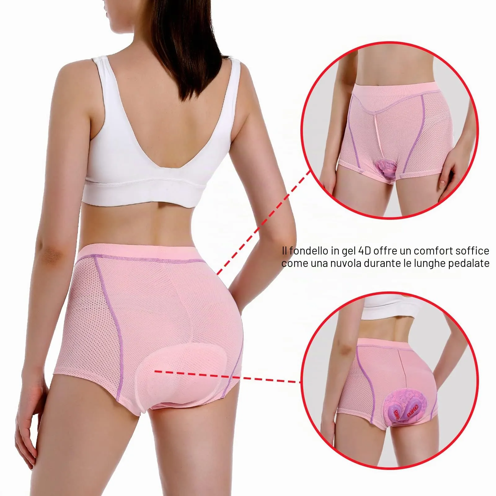 MEETWEE Pantaloncini da Ciclismo da Donna, Imbottitura 4D Gel, Traspiranti e Antiscivolo - immagine 3