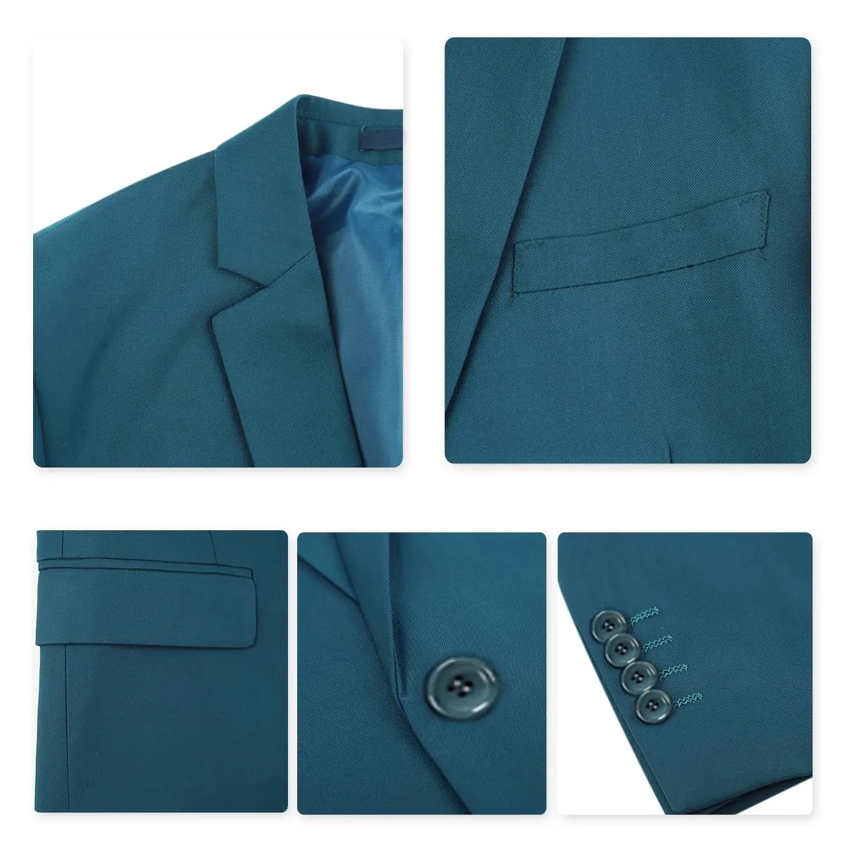 YOUTHUP Abito Uomo 3 Pezzi Slim Fit Blazer Panciotto Pantaloni - immagine 4