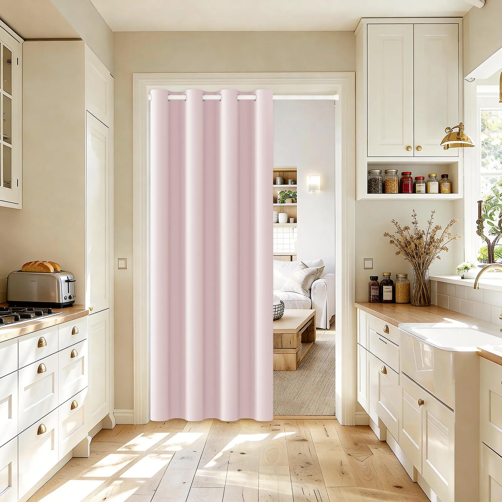 JCyh Tenda Porta Termica con Bastone e Chiusura Magnetica, 132x210cm, Rosa Chiaro - immagine 6