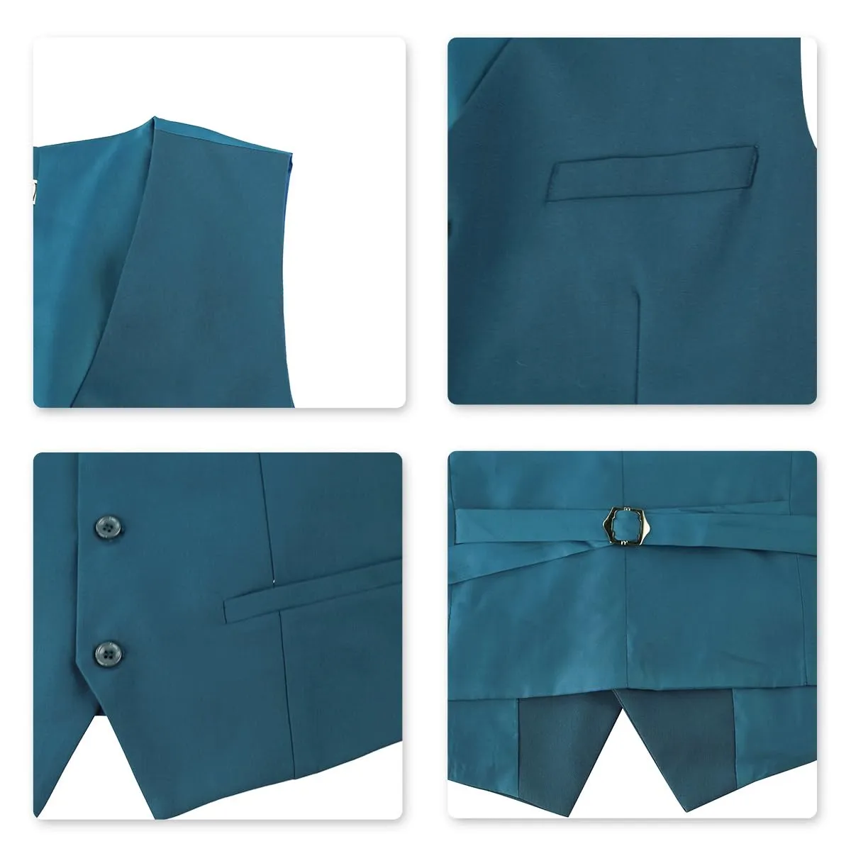 YOUTHUP Abito Uomo 3 Pezzi Slim Fit Blazer Panciotto Pantaloni - immagine 5