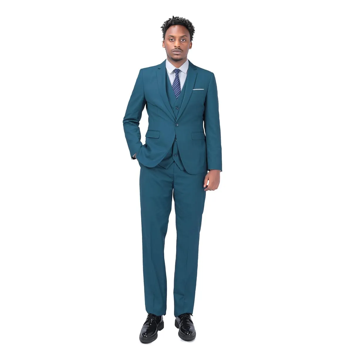 YOUTHUP Abito Uomo 3 Pezzi Slim Fit Blazer Panciotto Pantaloni - immagine 7