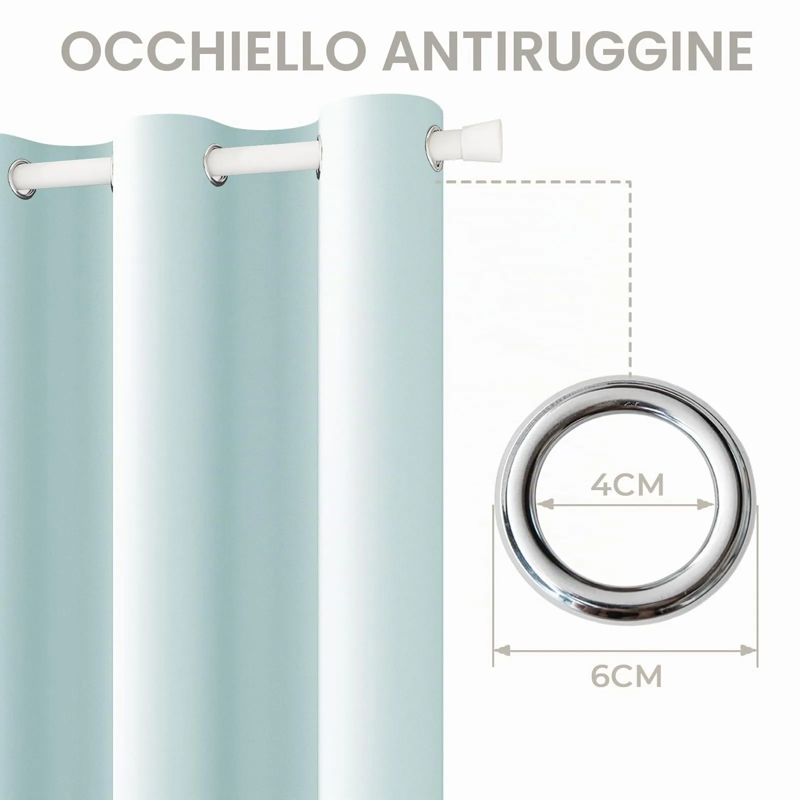 JCyh Tenda per Porta Interna Oscurante con Bastone, 132x210cm, Azzurro Chiaro - immagine 7