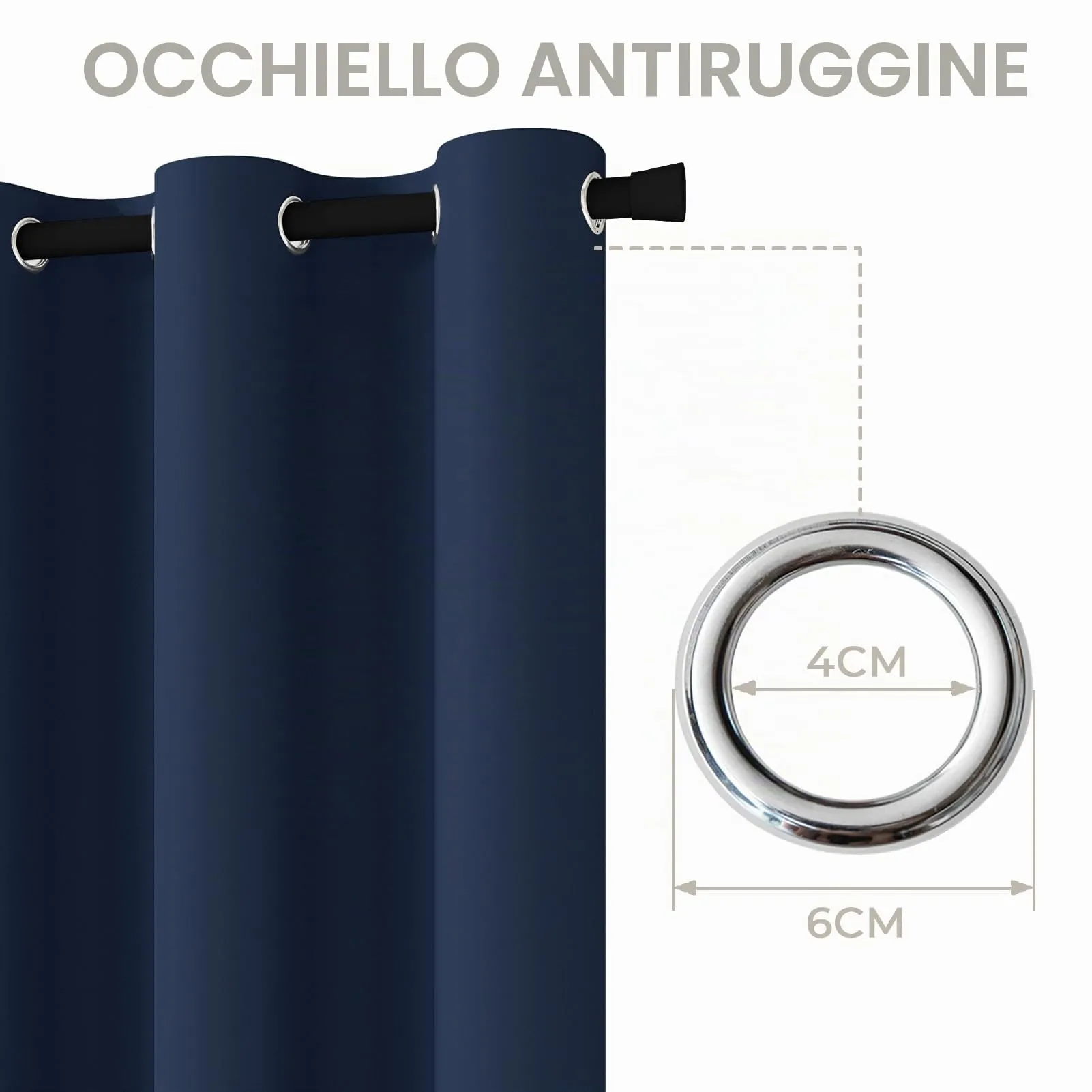 JCyh Tenda Termica per Porta con Chiusura Magnetica e Bastone, 132x200cm, Blu Scuro - immagine 6