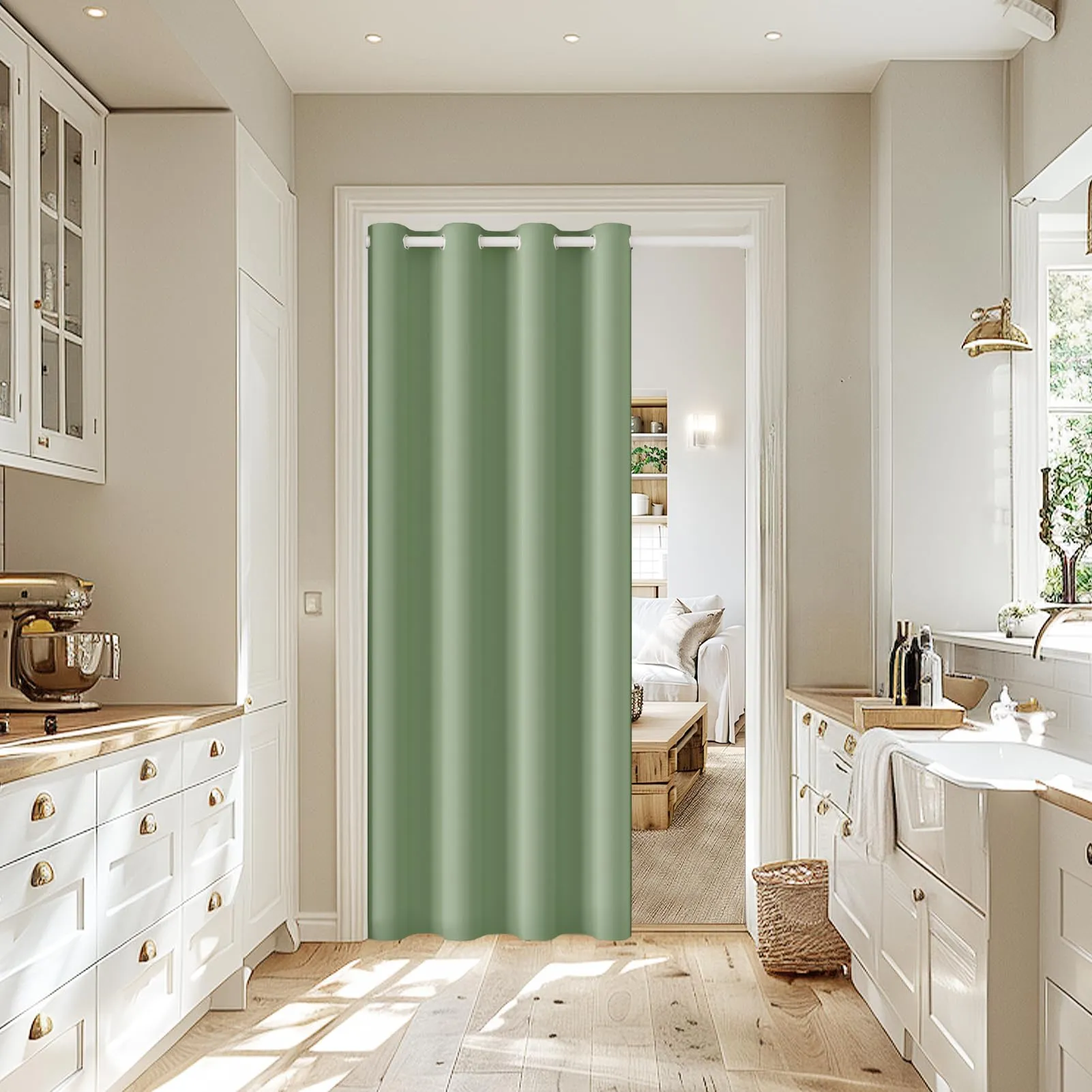 JCyh Tenda Porta Termica con Bastone e Chiusura Magnetica, 132x200cm, Verde Salvia - immagine 7