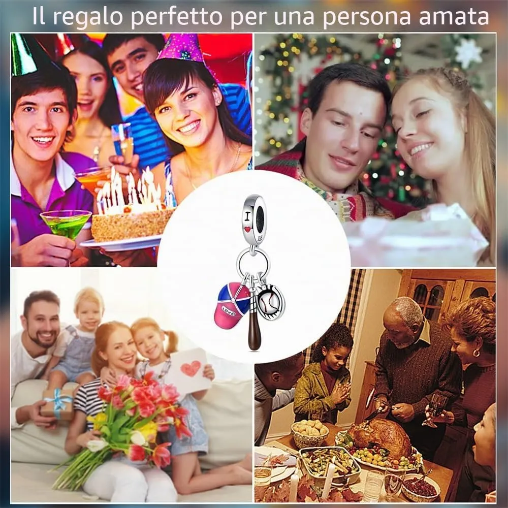 TINSLO Bead Charm Ciondolo Argento Sterling 925 con Cubic Zirconia per Braccialetti e Collane europei - immagine 6