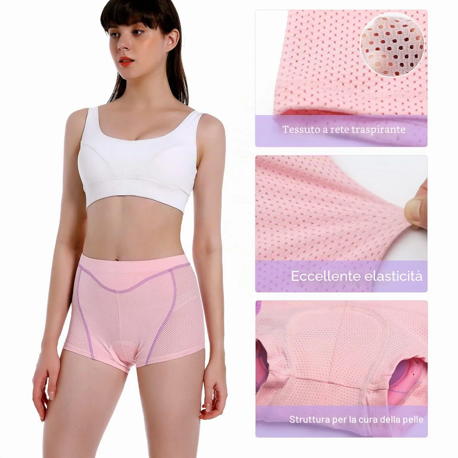 MEETWEE Pantaloncini da Ciclismo da Donna, 4D Gel Imbottiti, Traspiranti e Antiscivolo - immagine 5