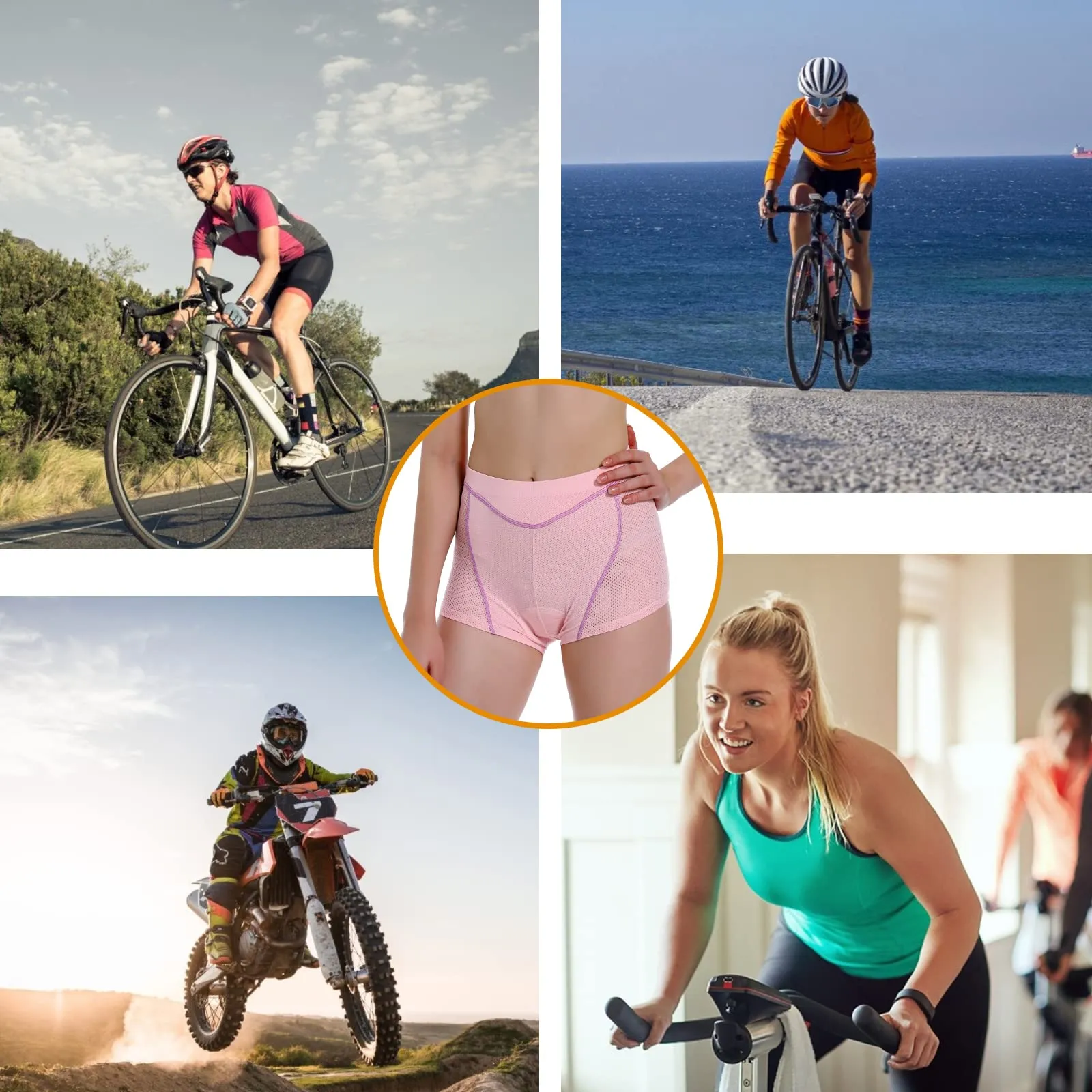 MEETWEE Pantaloncini da Ciclismo da Donna, 4D Gel Imbottiti, Traspiranti e Antiscivolo - immagine 6
