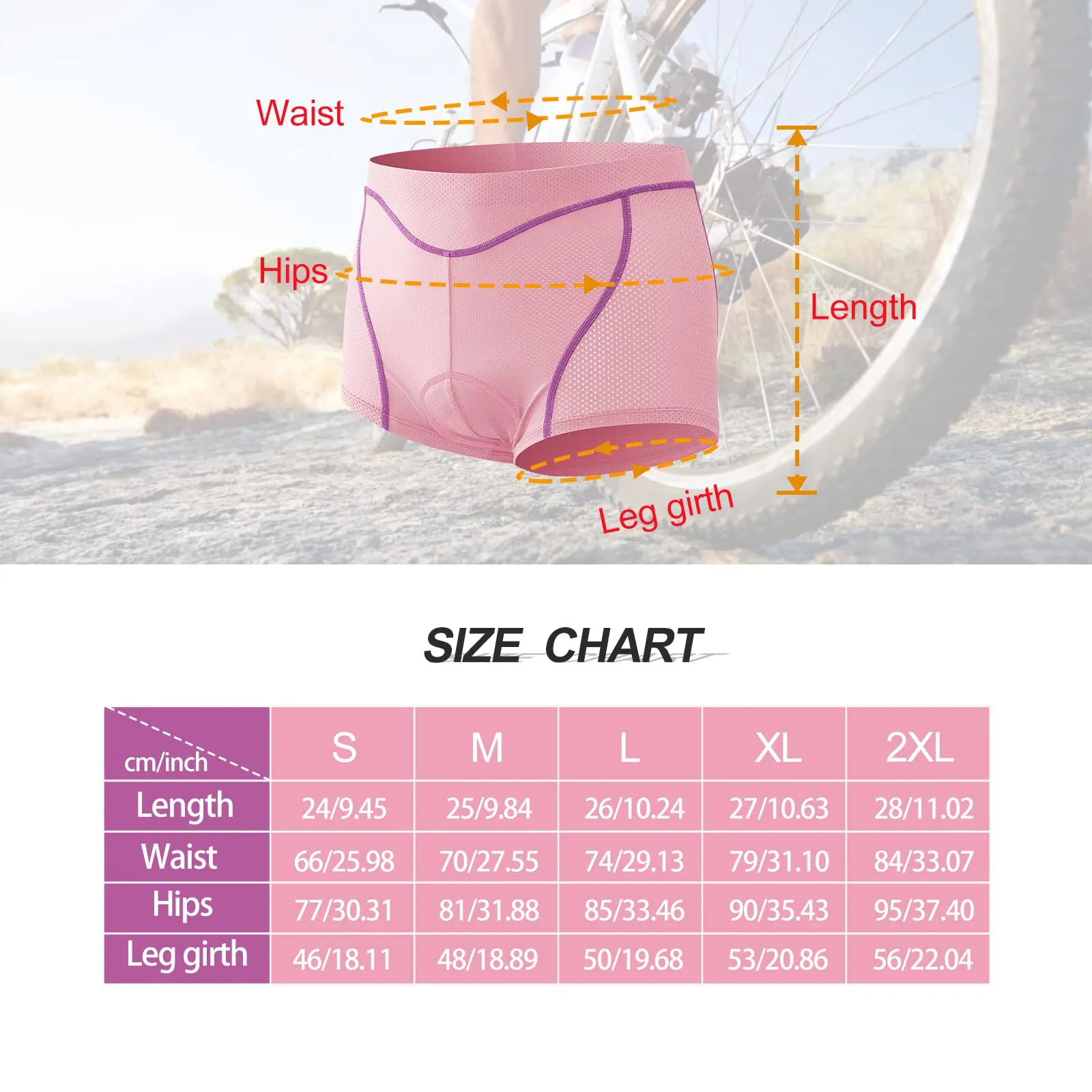 MEETWEE Pantaloncini da Ciclismo da Donna, 4D Gel Imbottiti, Traspiranti e Antiscivolo - immagine 7