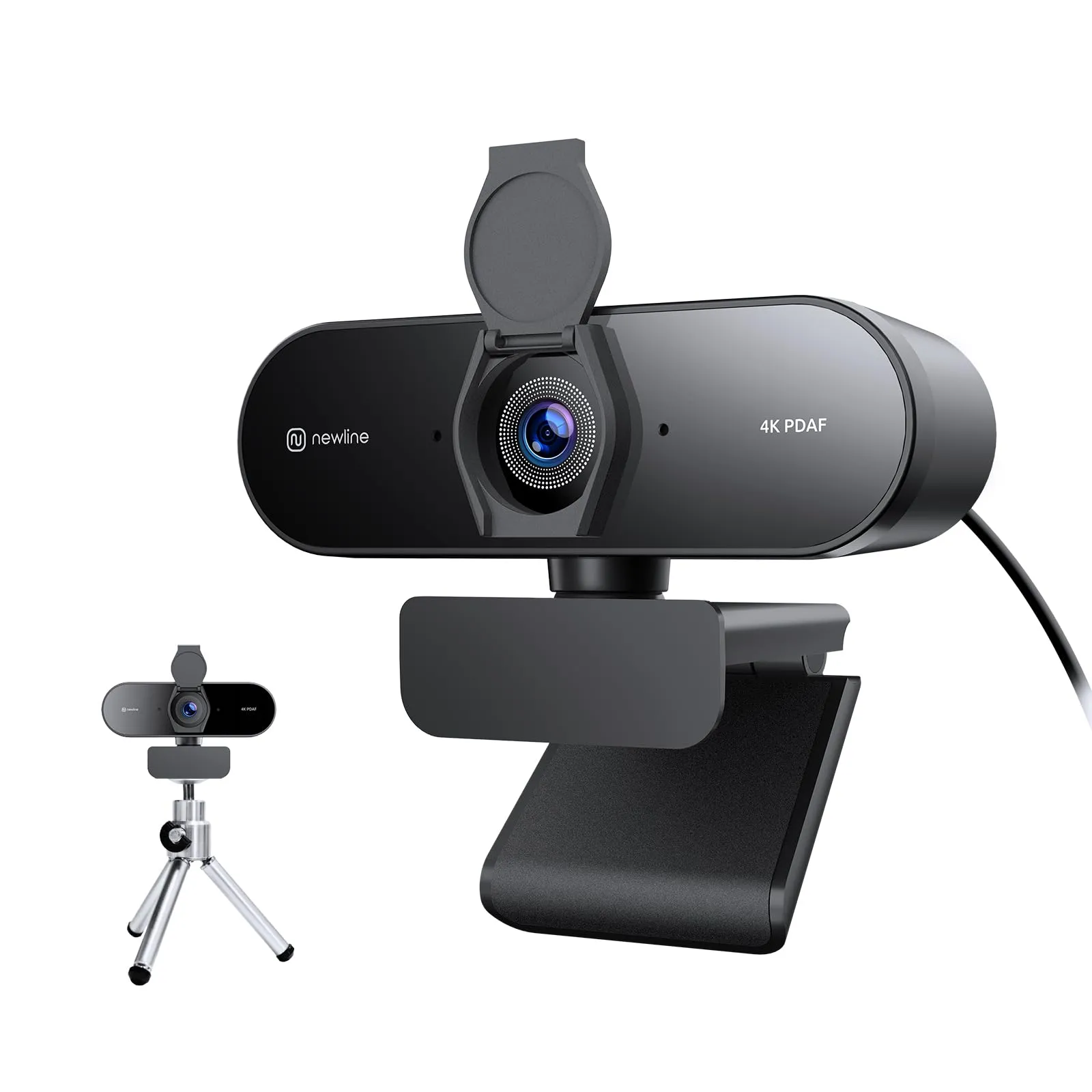 N newline NewEye62 Kit Webcam 4K Ultra HD, 12MP, 1080P@60FPS, Autofocus PDAF+CDAF, 2 Microfoni Stereo, Treppiede, USB per Windows MacOS - immagine 1