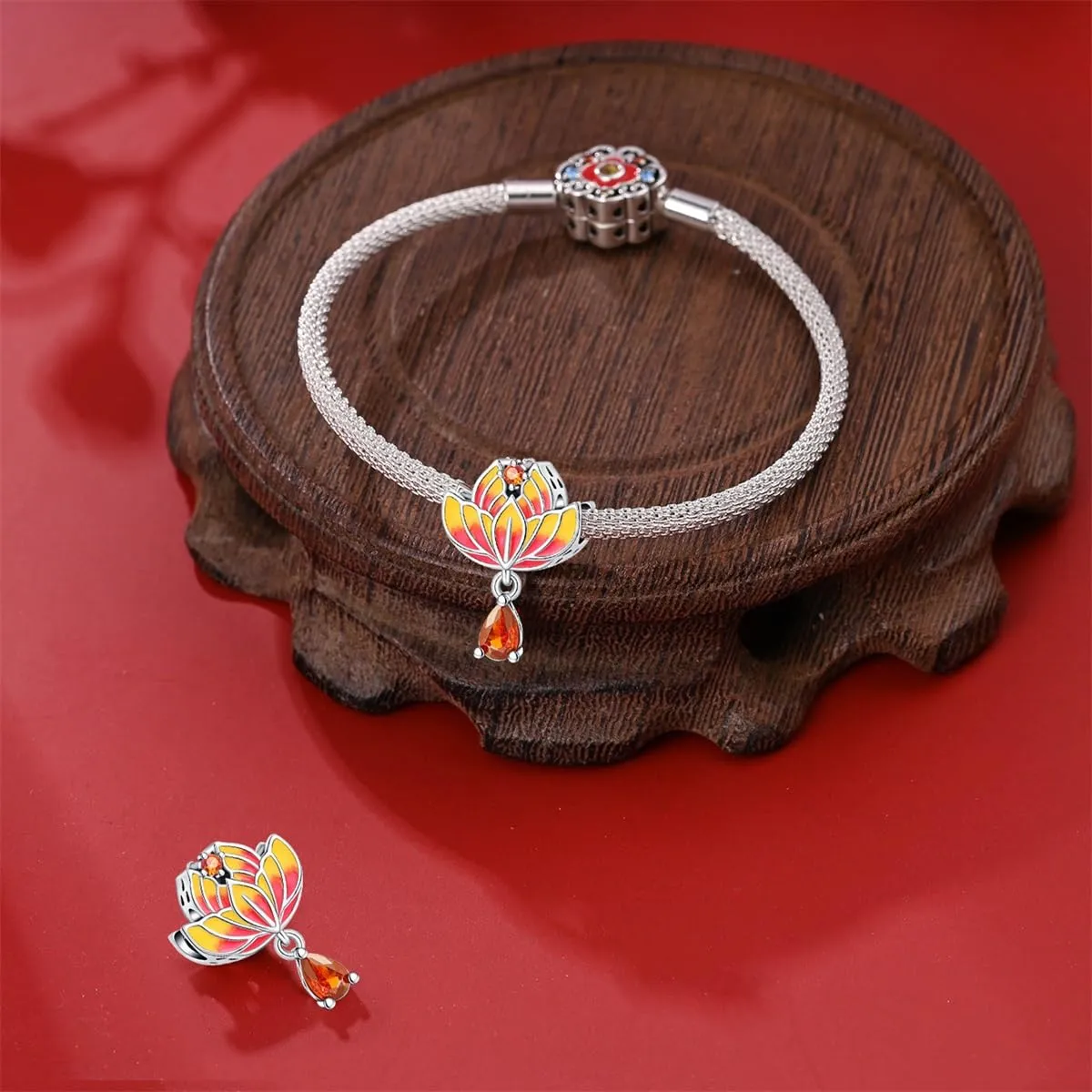 TINSLO Bead Charm Ciondolo Argento Sterling 925 con Cubic Zirconia per Braccialetti e Collane Europee - immagine 3