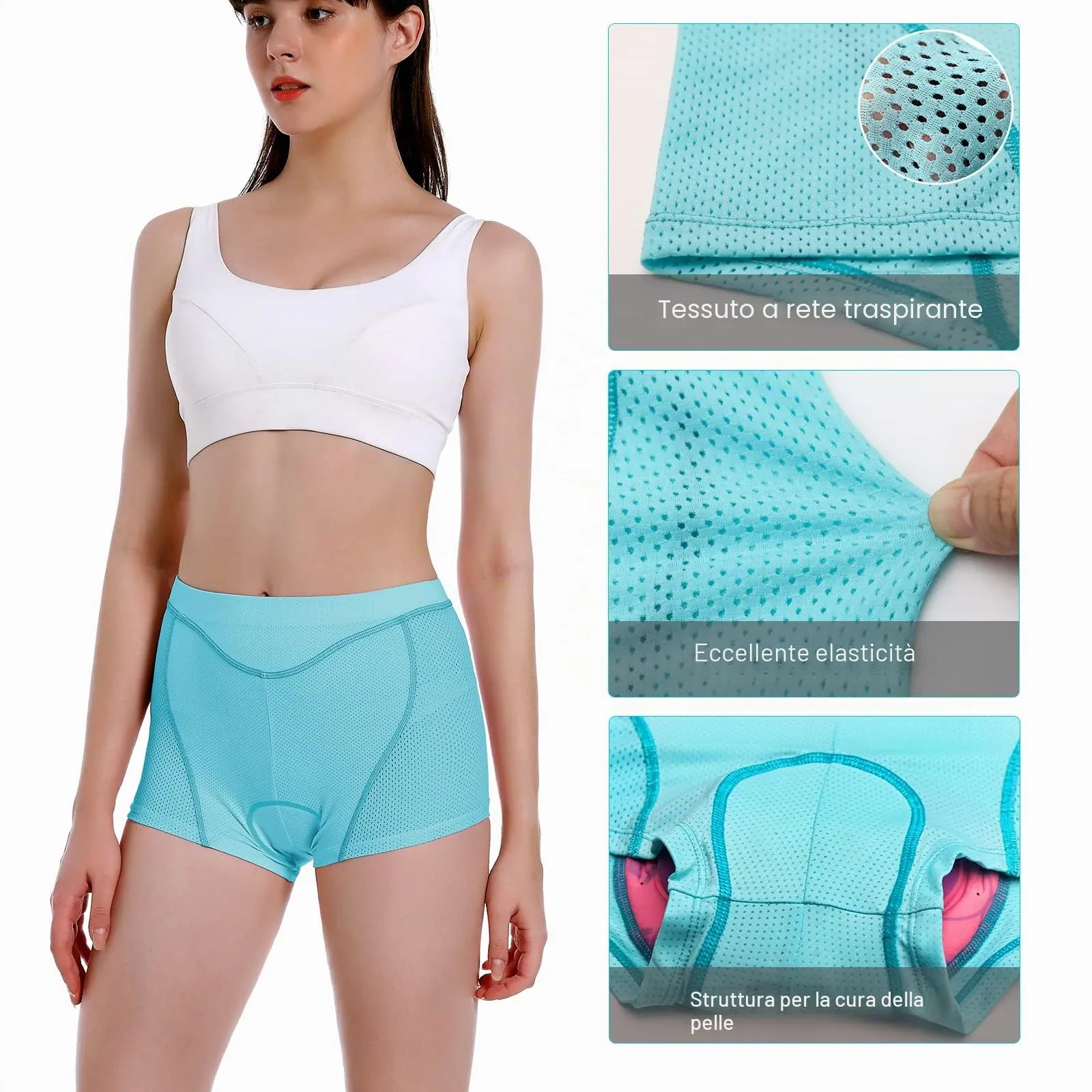 MEETWEE Pantaloncini da Ciclismo da Donna con Imbottitura 4D Gel Traspiranti - immagine 5