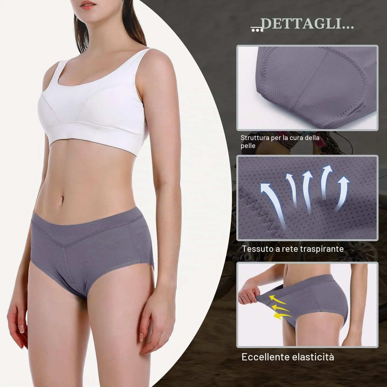 MEETWEE Pantaloncini da Ciclismo da Donna con Imbottitura 4D Gel Traspiranti - immagine 3