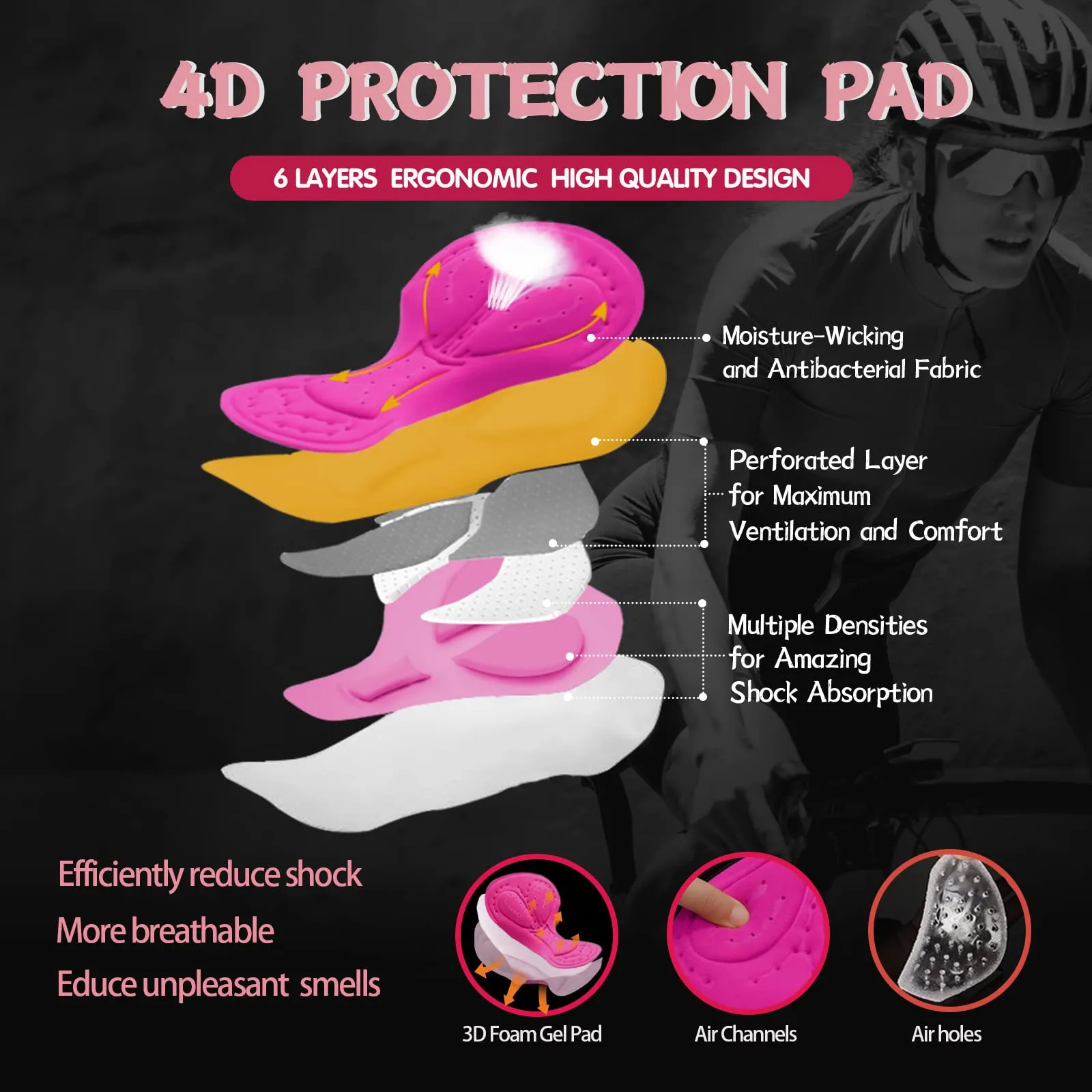 MEETWEE Pantaloncini da Ciclismo da Donna con Imbottitura 4D Gel Traspiranti - immagine 4