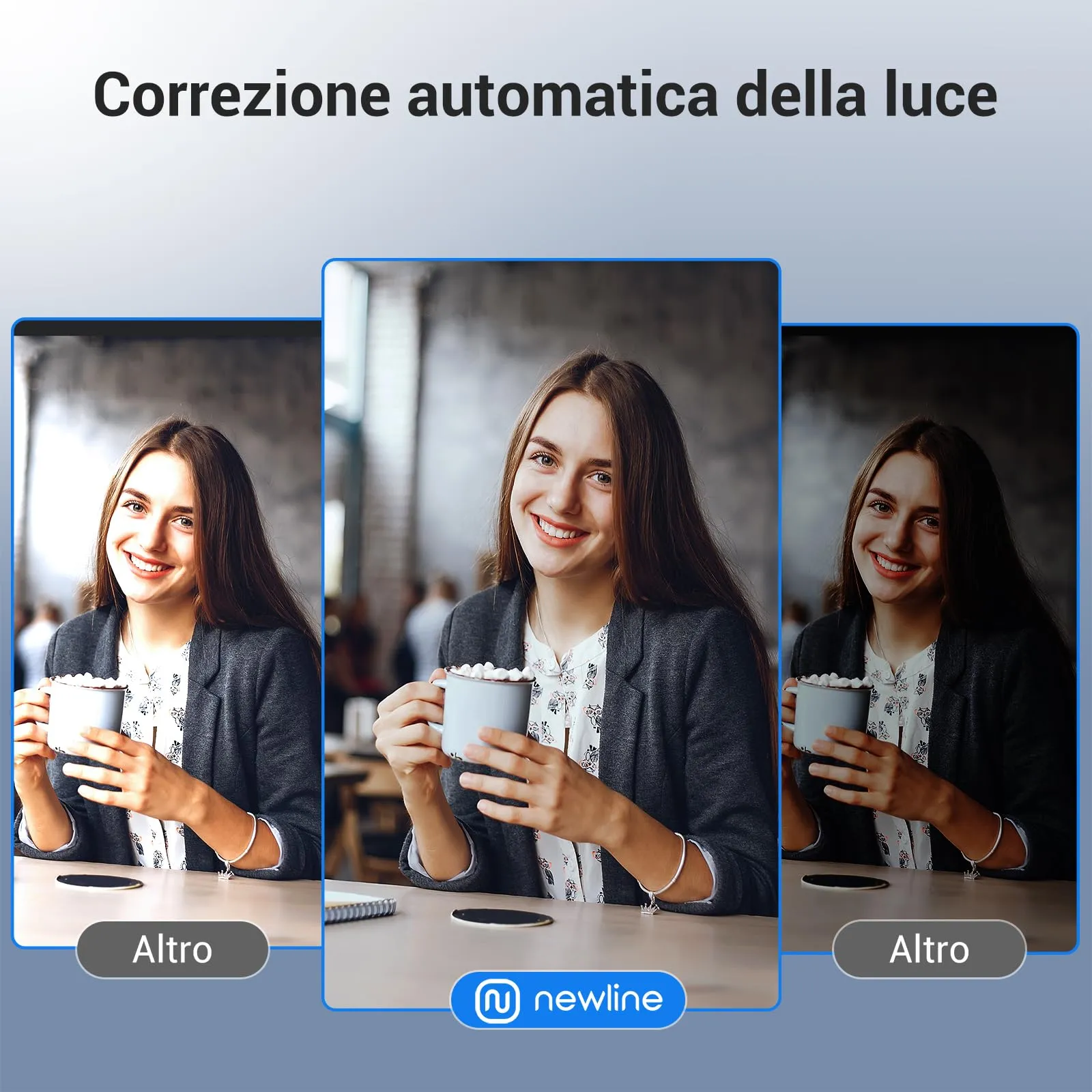 N newline Webcam 4K PC, 12 MP, 1080P@60FPS, Autofocus PDAF+CDAF, Doppio Microfono, USB Plug & Play, per Windows MacOS - immagine 7