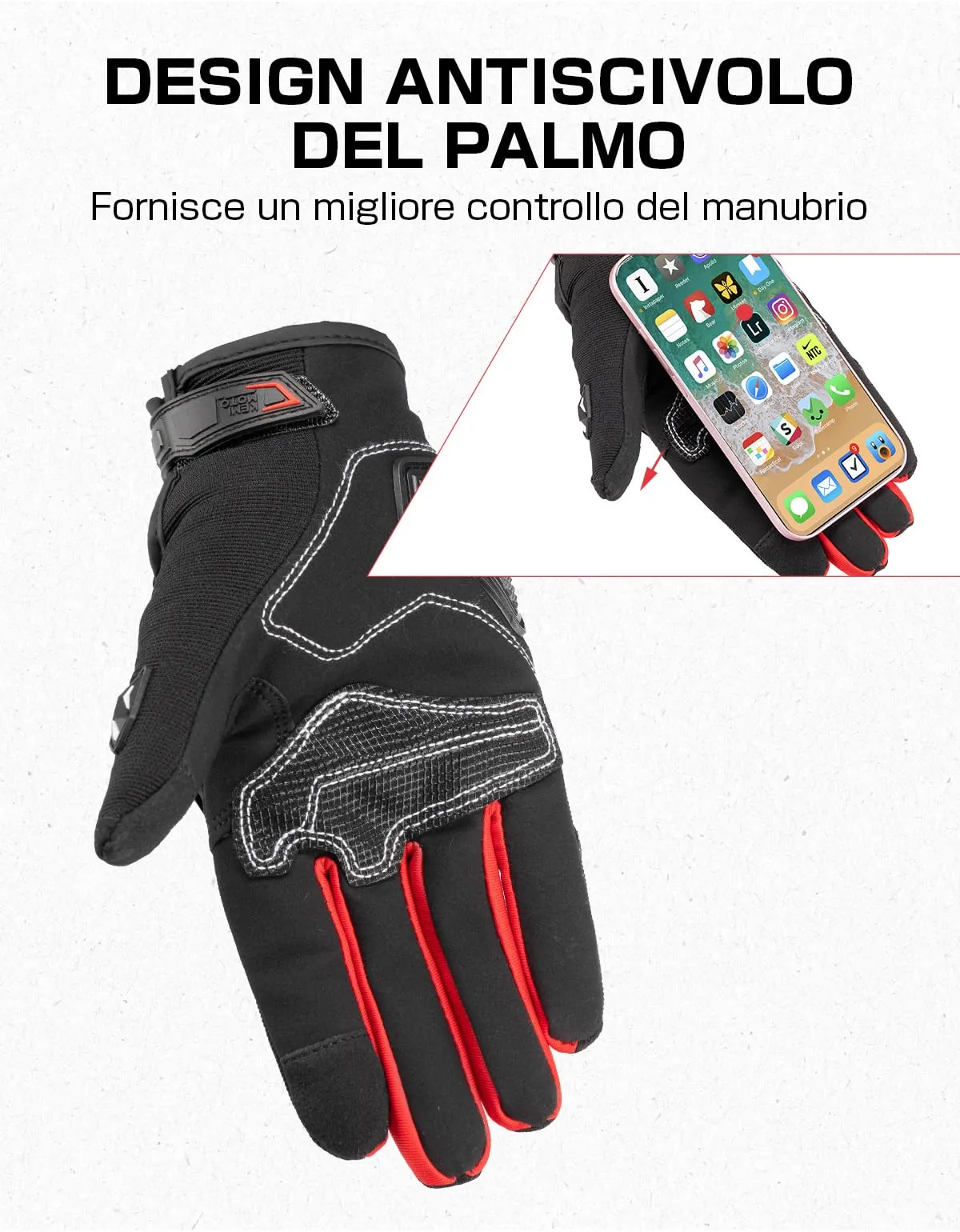 KEMIMOTO Guanti Moto Estivi Touchscreen con Paranocche Rigide per Uomo e Donna - immagine 2