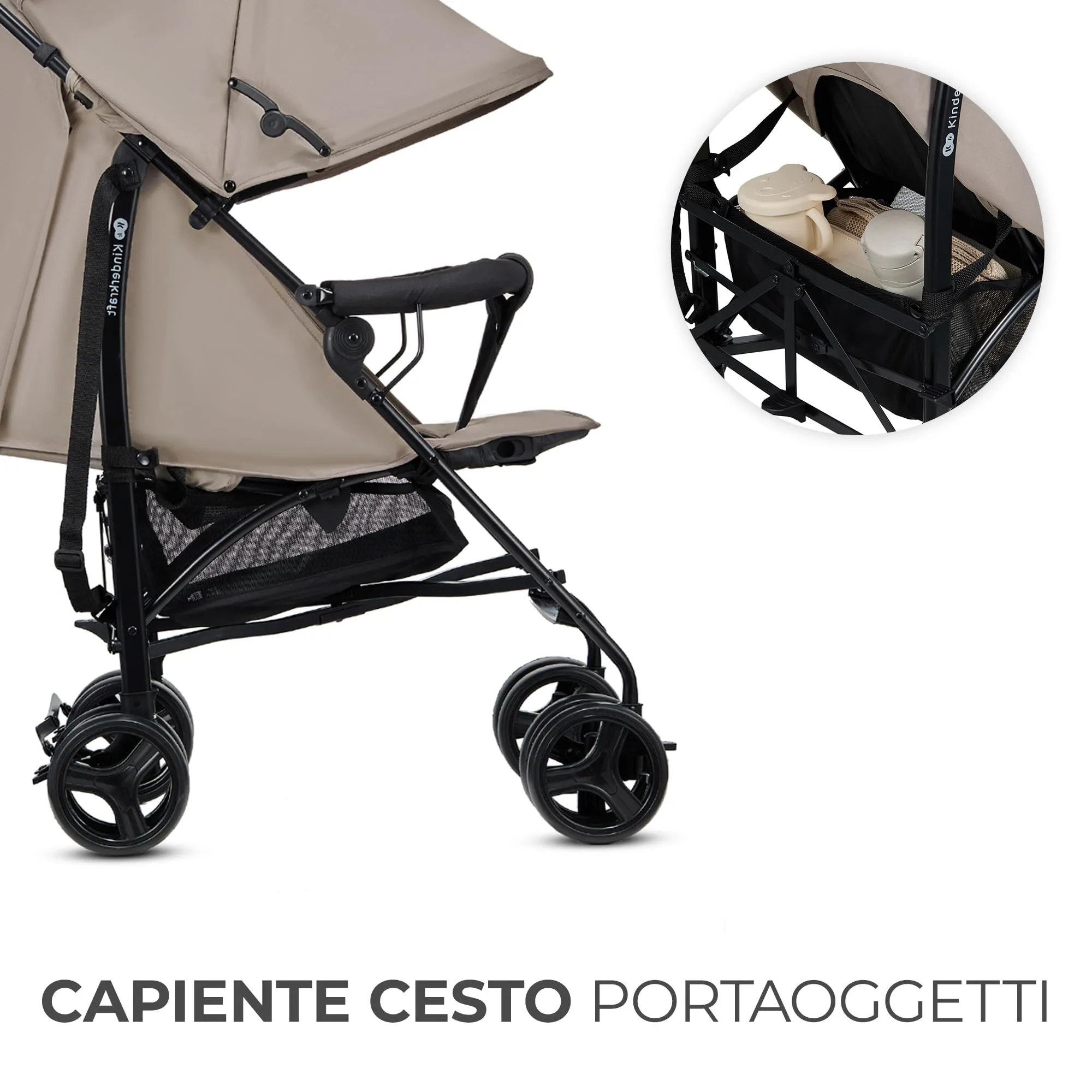 Kinderkraft TIK Passeggino Leggero da Viaggio, Beige - immagine 7