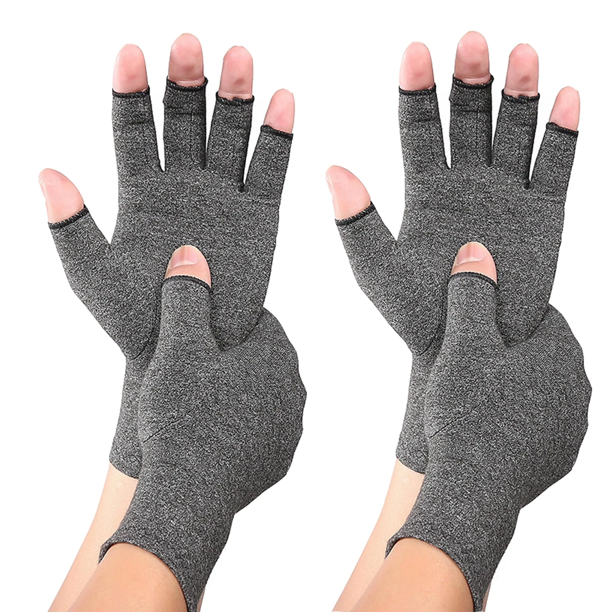 Worzwin Guanti a compressione in bambù per artrite, grigio, 2 paia, M - immagine 1