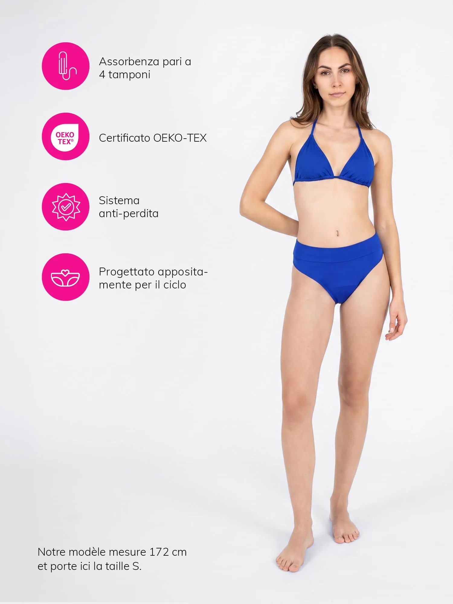 MYLILY Slip Bagno Mestruale Basic, Blu, S - immagine 5