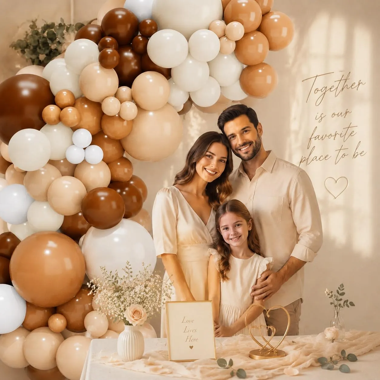 fairymaiden Arco di Palloncini Beige Marrone, 100 Pezzi per Baby Shower, Compleanno, Matrimonio, Battesimo e Cresima - immagine 2