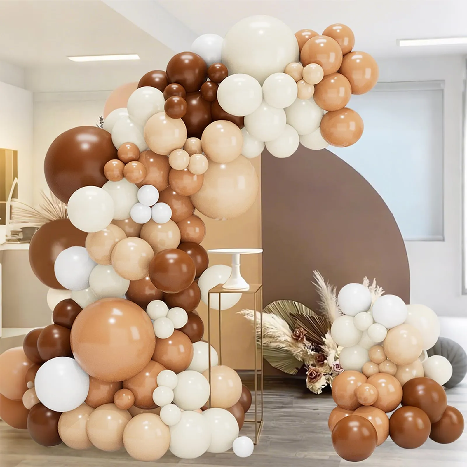 fairymaiden Arco di Palloncini Beige Marrone, 100 Pezzi per Baby Shower, Compleanno, Matrimonio, Battesimo e Cresima - immagine 5