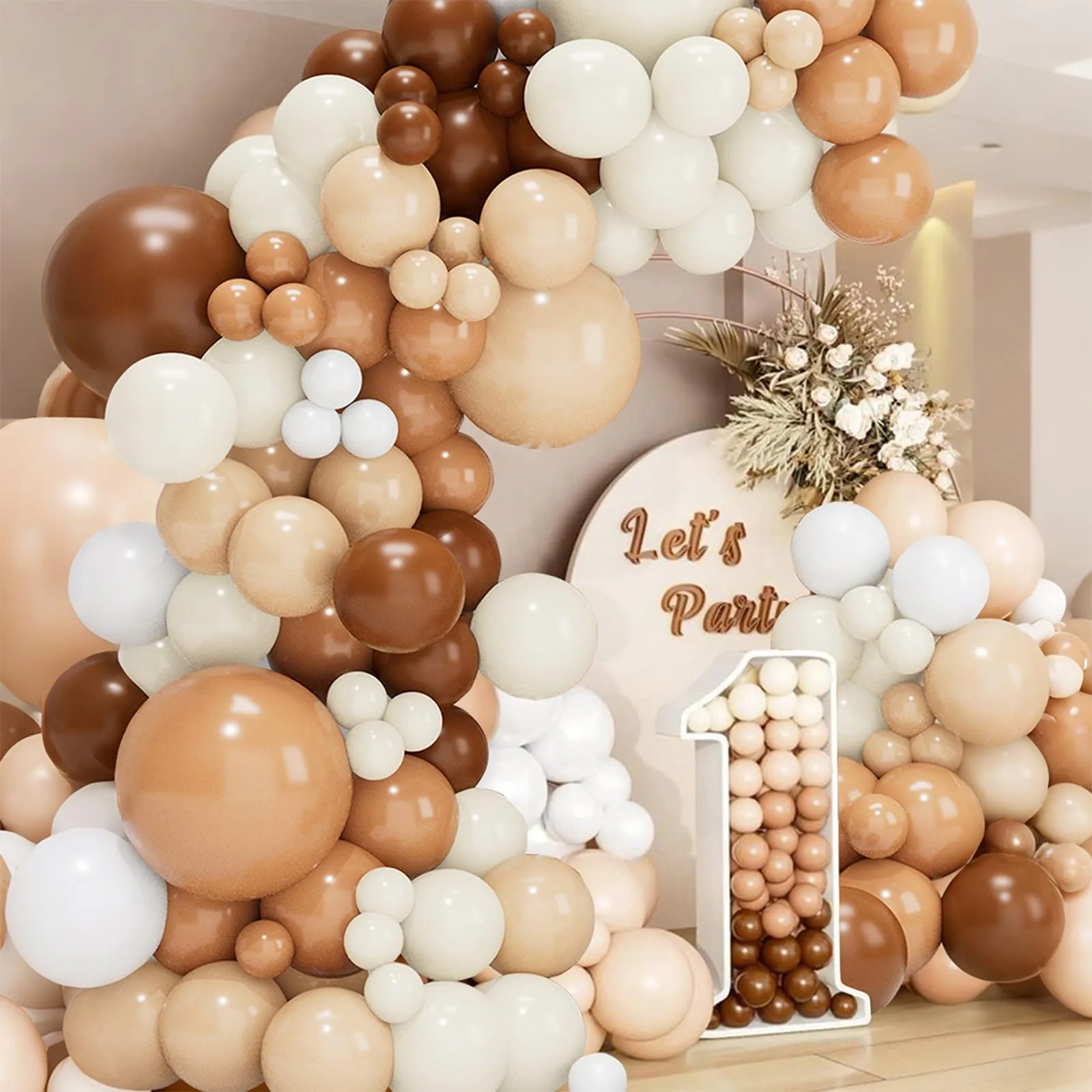 fairymaiden Arco di Palloncini Beige Marrone, 100 Pezzi per Baby Shower, Compleanno, Matrimonio, Battesimo e Cresima - immagine 6