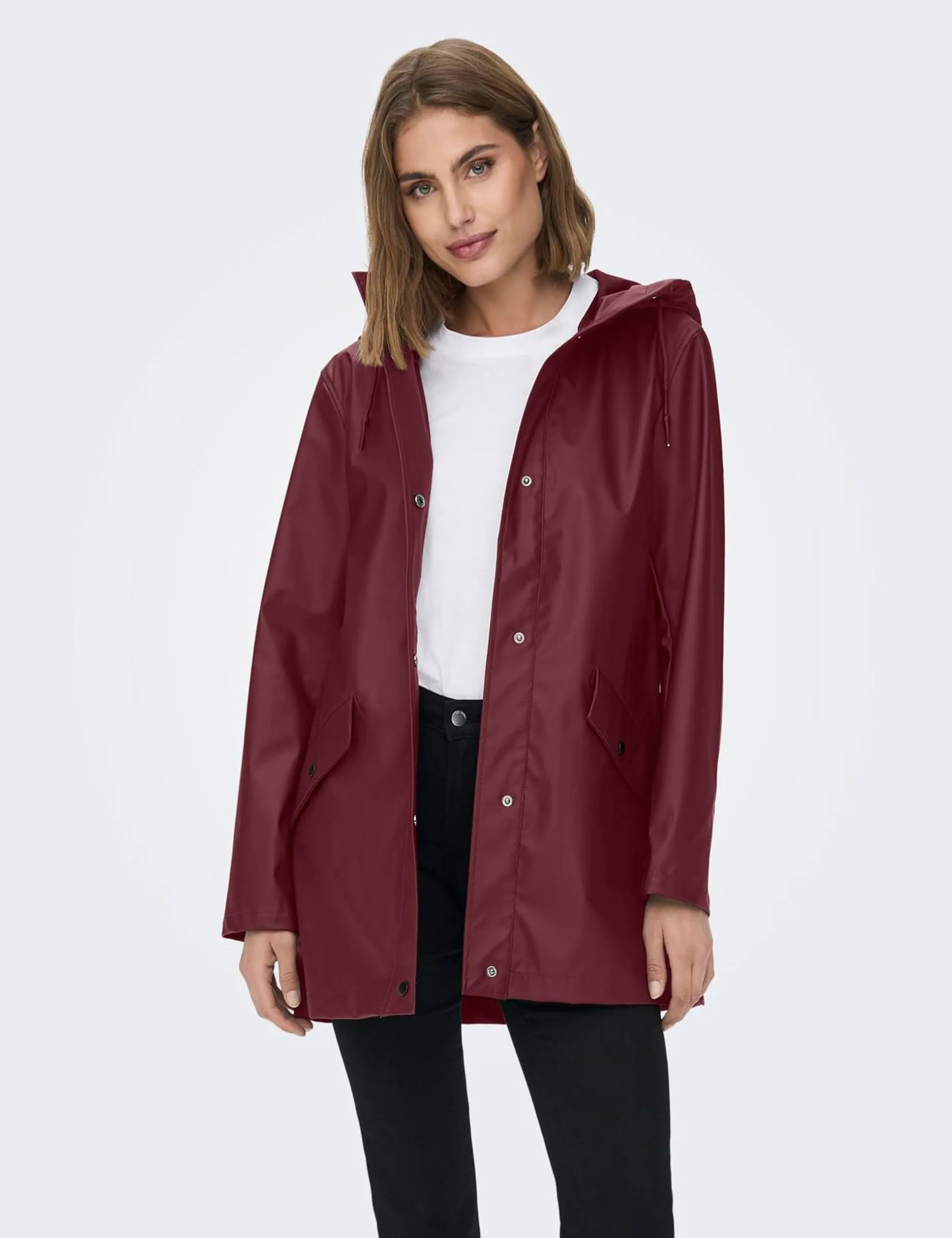 ONLY Onlelisa Impermeabile femminile, Cabernet, XS - immagine 2