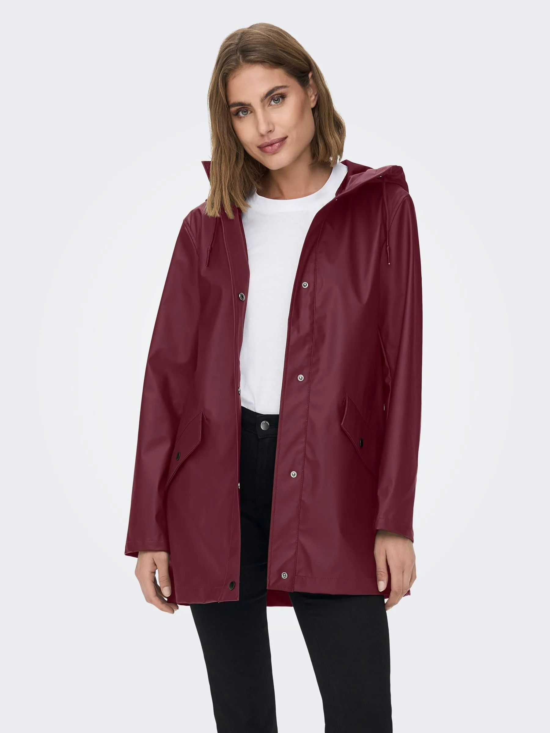 ONLY Onlelisa Impermeabile femminile, Cabernet, XS - immagine 3