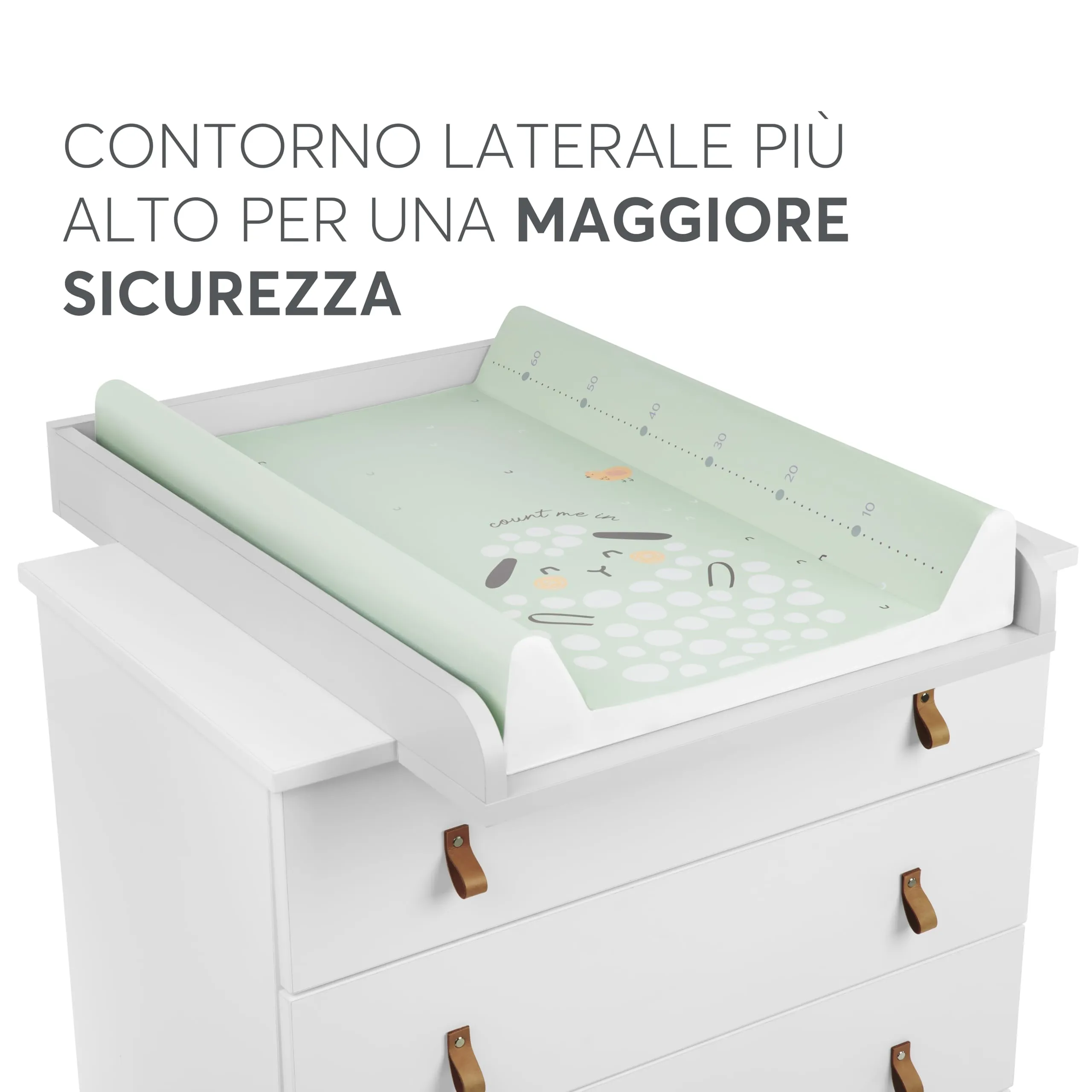 KikkaBoo Sleepy Sheep Fasciatoio Portatile Neonato 80x50 cm, Verde - immagine 2