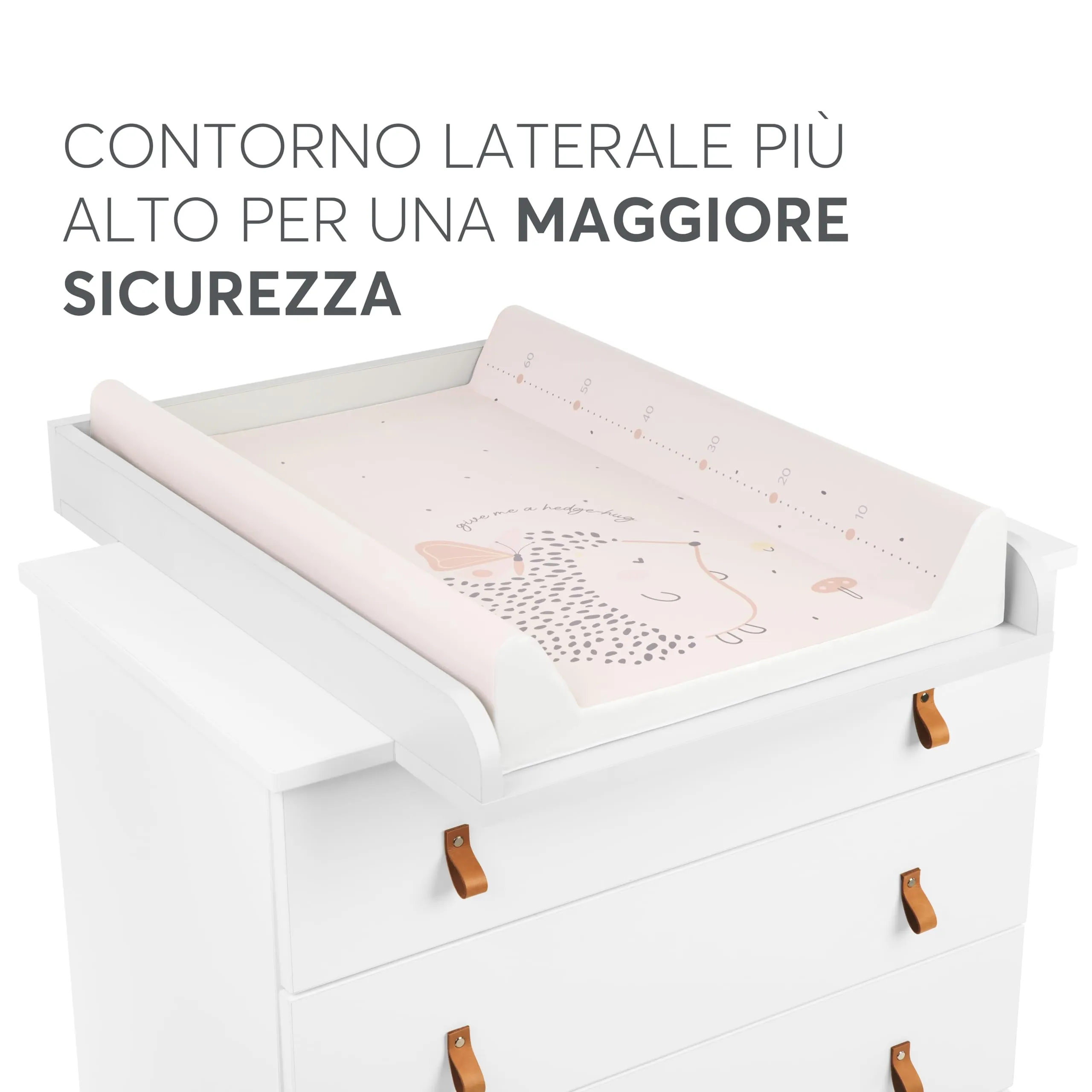 Kikka Boo Fasciatoio Portatile Neonato Hedge-Hugs 80x50 cm, Rosa - immagine 2