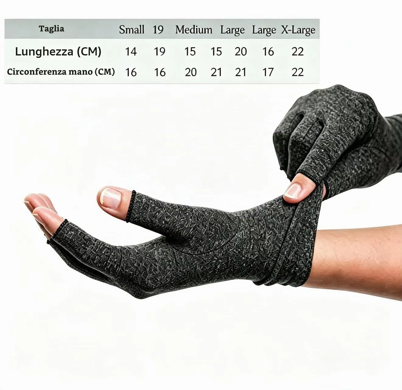 Worzwin Guanti a Compressione in Bambù per Artrite, Grigio, XL, 2 Paia - immagine 4