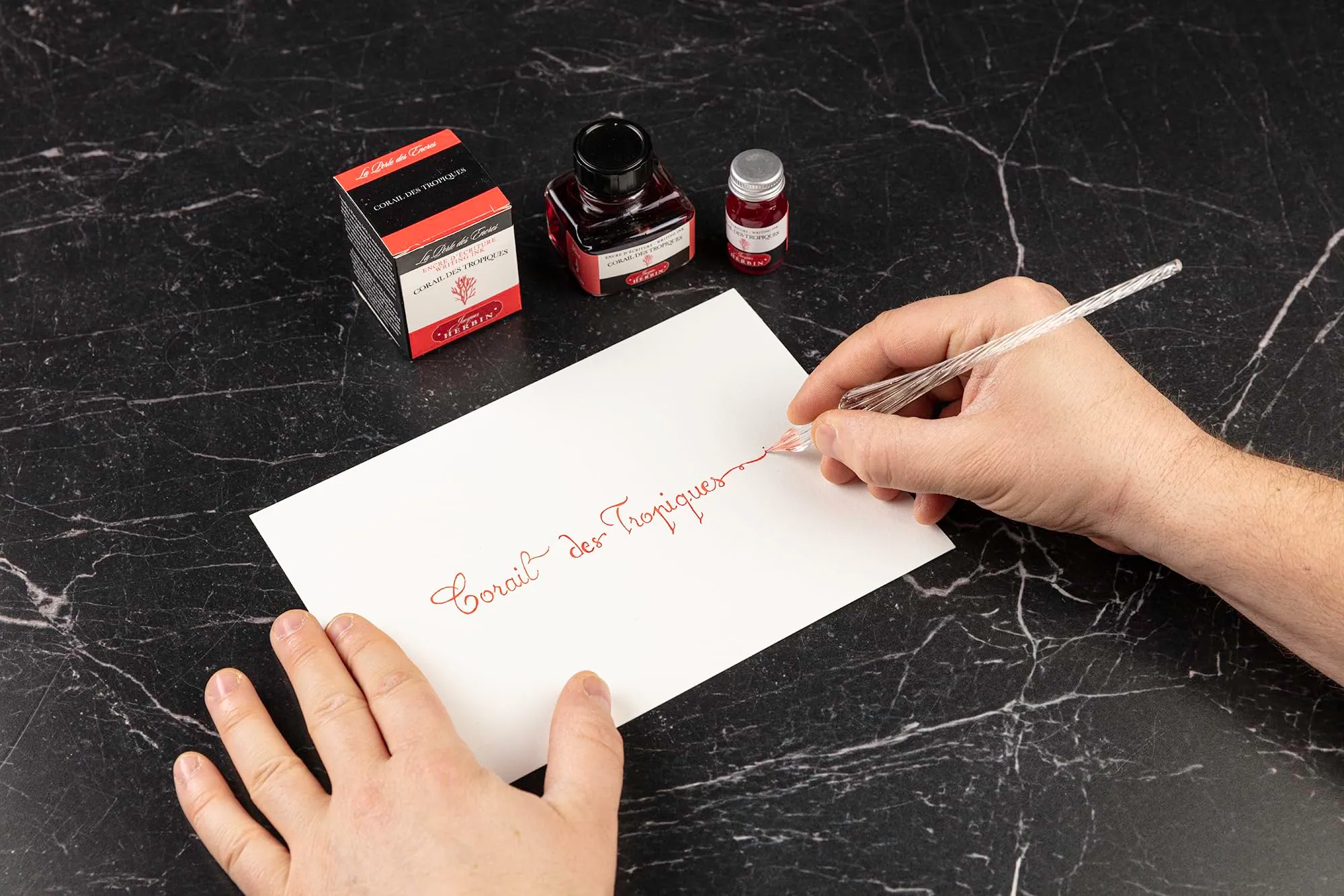 Jacques Herbin 13059T Inchiostro per penna stilografica e roller, 30 ml, Rosso Corallo dei Tropici - immagine 8