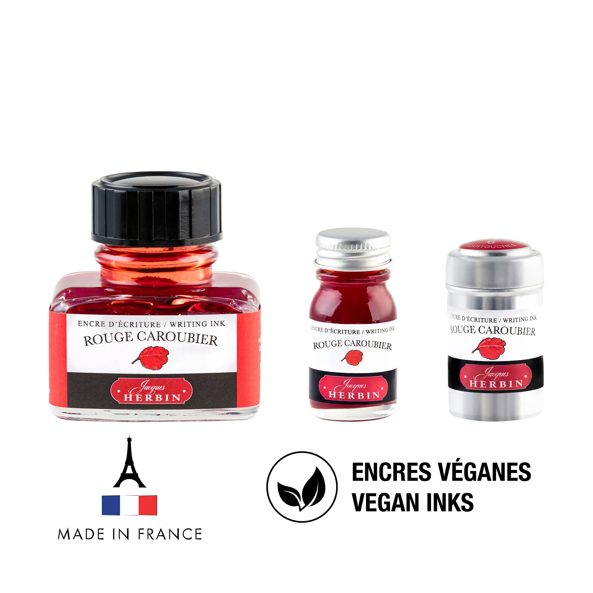 Jacques Herbin 13022T Fountain Pen Ink, Rosso Carruba, 30 ml - immagine 7