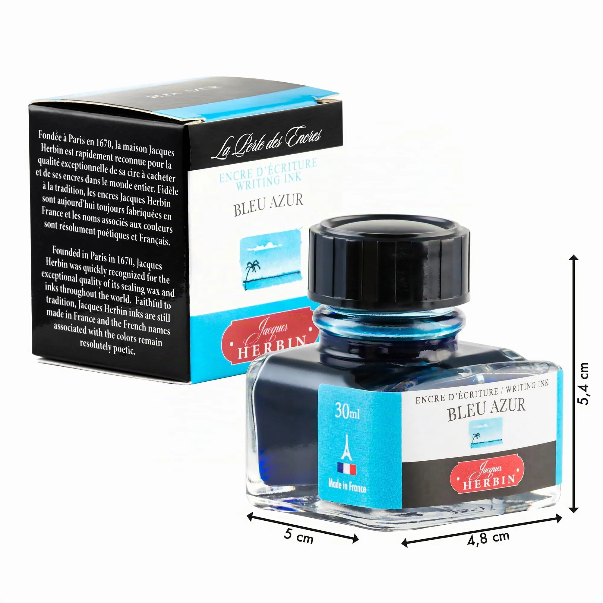 Jacques Herbin 13012T Inchiostro, Blu Azzurro, 30 ml - immagine 5
