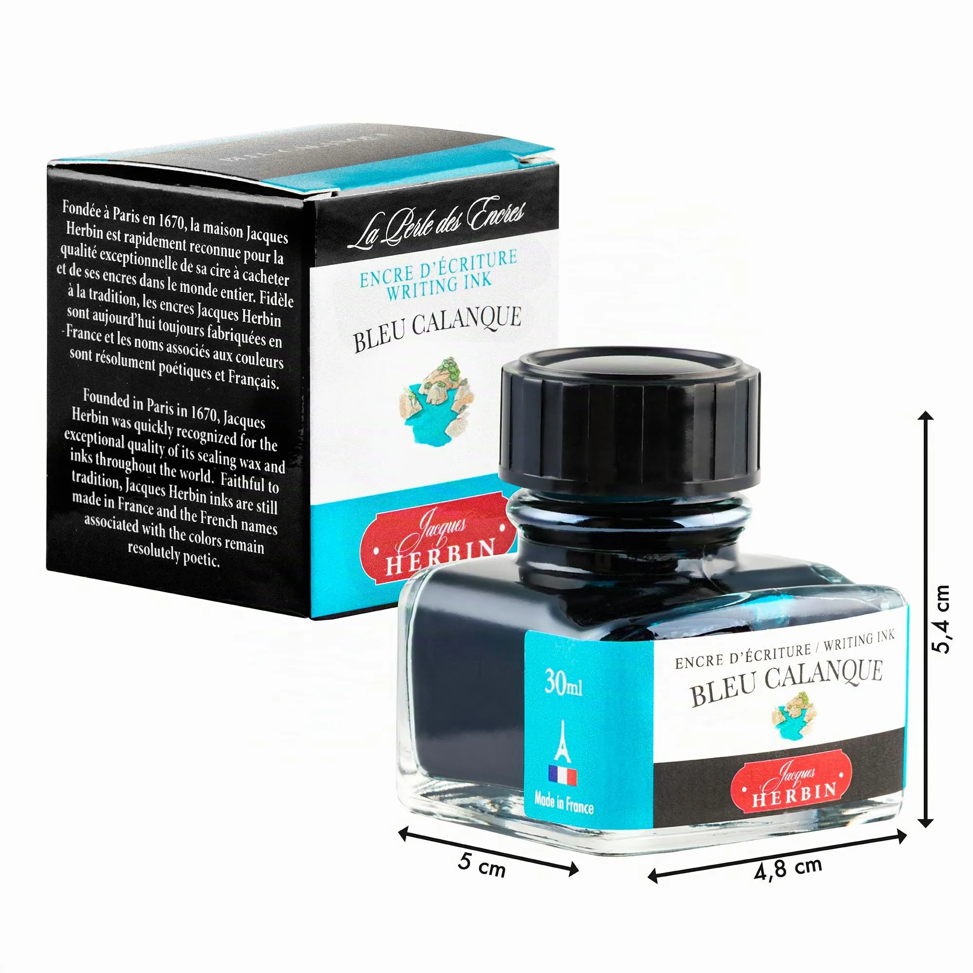 Jacques Herbin 13014T Inchiostro per penna stilografica e roller, 30 ml, Blu costa - immagine 5