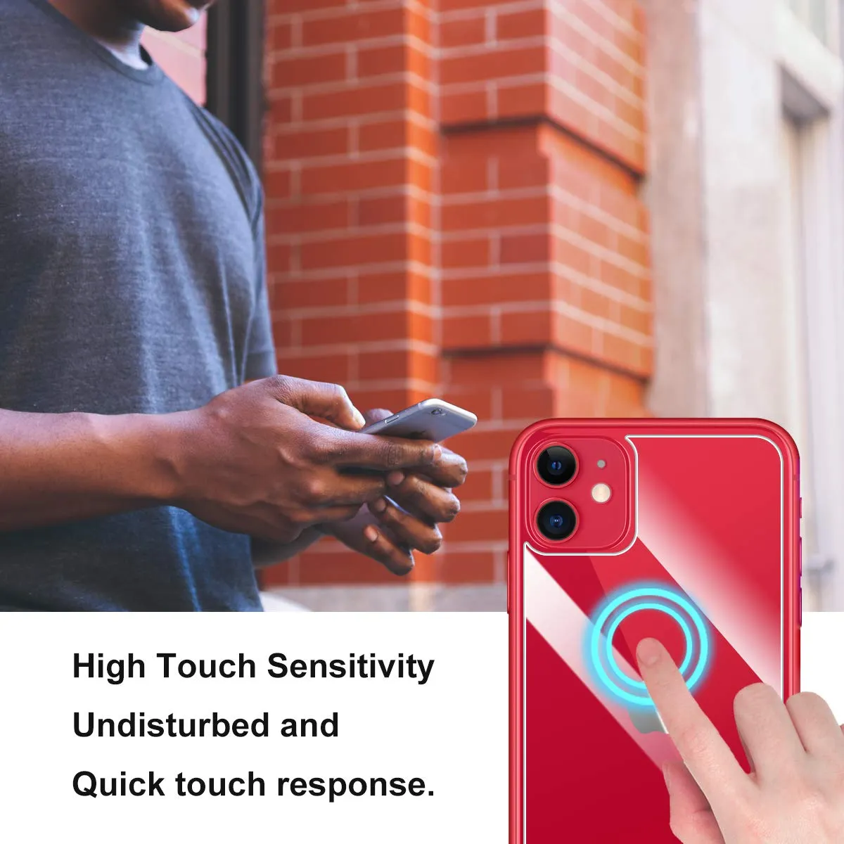 ELYCO Pellicola protettiva posteriore in vetro temperato per iPhone 11 6,1", 9H, confezione da 2 - immagine 4