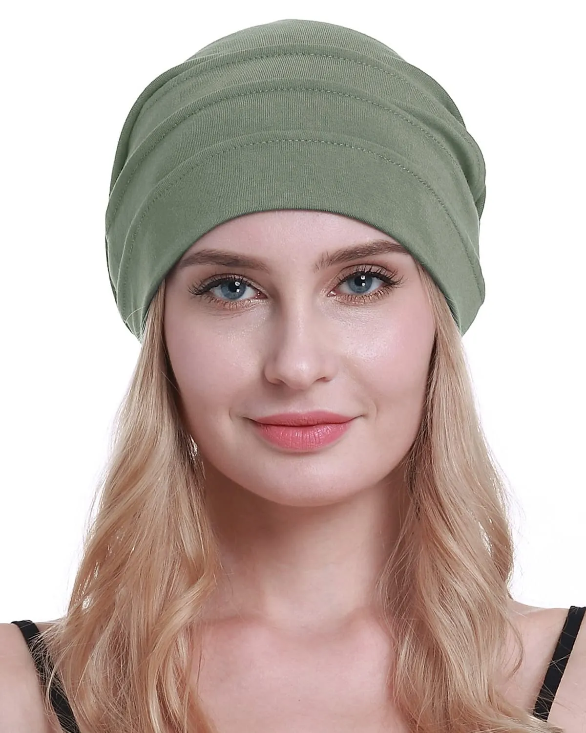 Osvyo Berretto in cotone da donna per chemio e perdita di capelli, Grigio, Taglia unica - immagine 5
