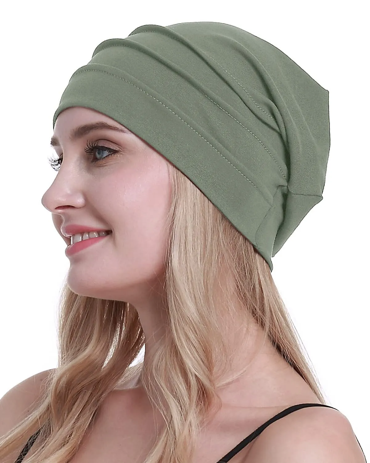 Osvyo Berretto in cotone da donna per chemio e perdita di capelli, Grigio, Taglia unica - immagine 6