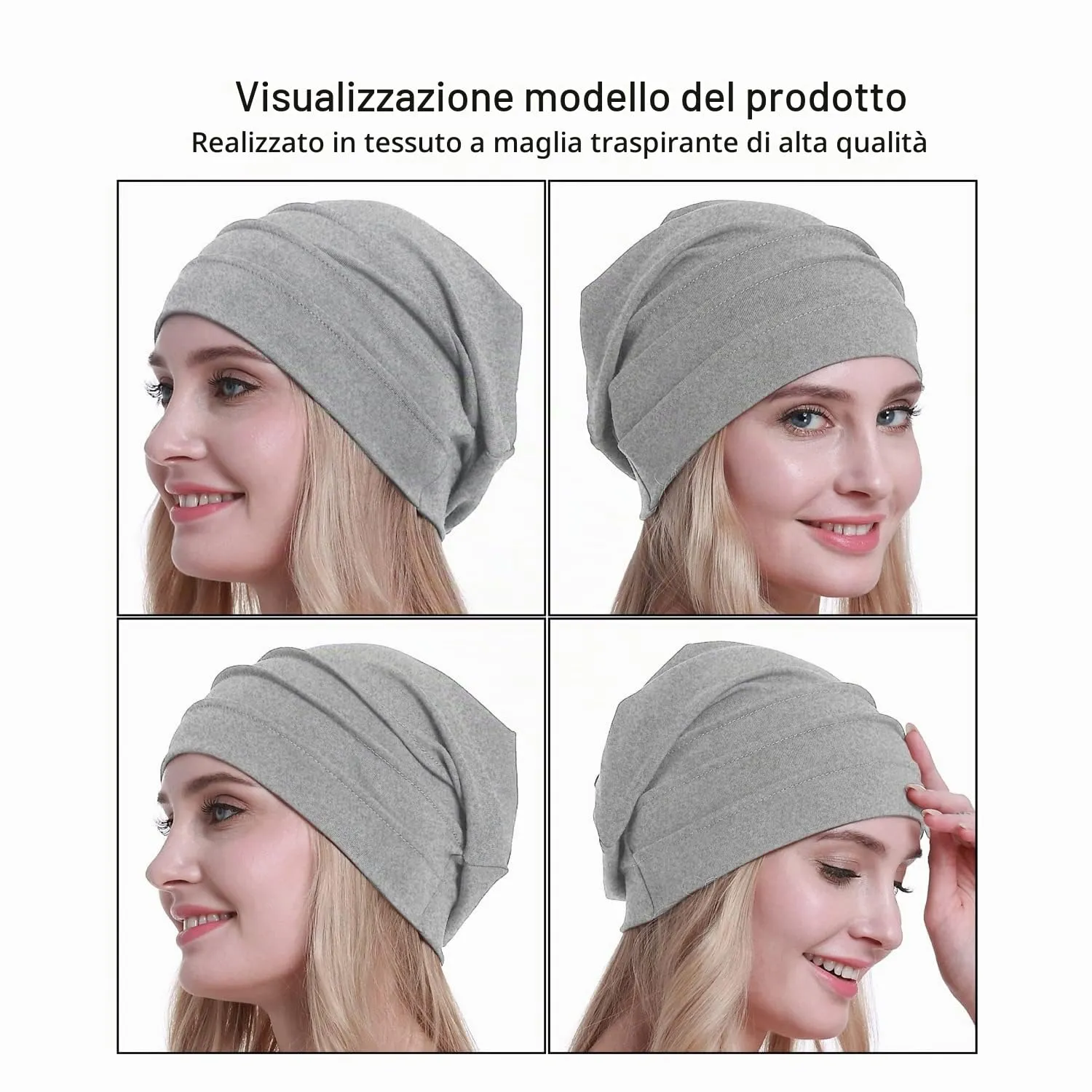 Osvyo Berretto in Cotone da Donna per Chemio e Perdita di Capelli, Taglia Unica - immagine 2