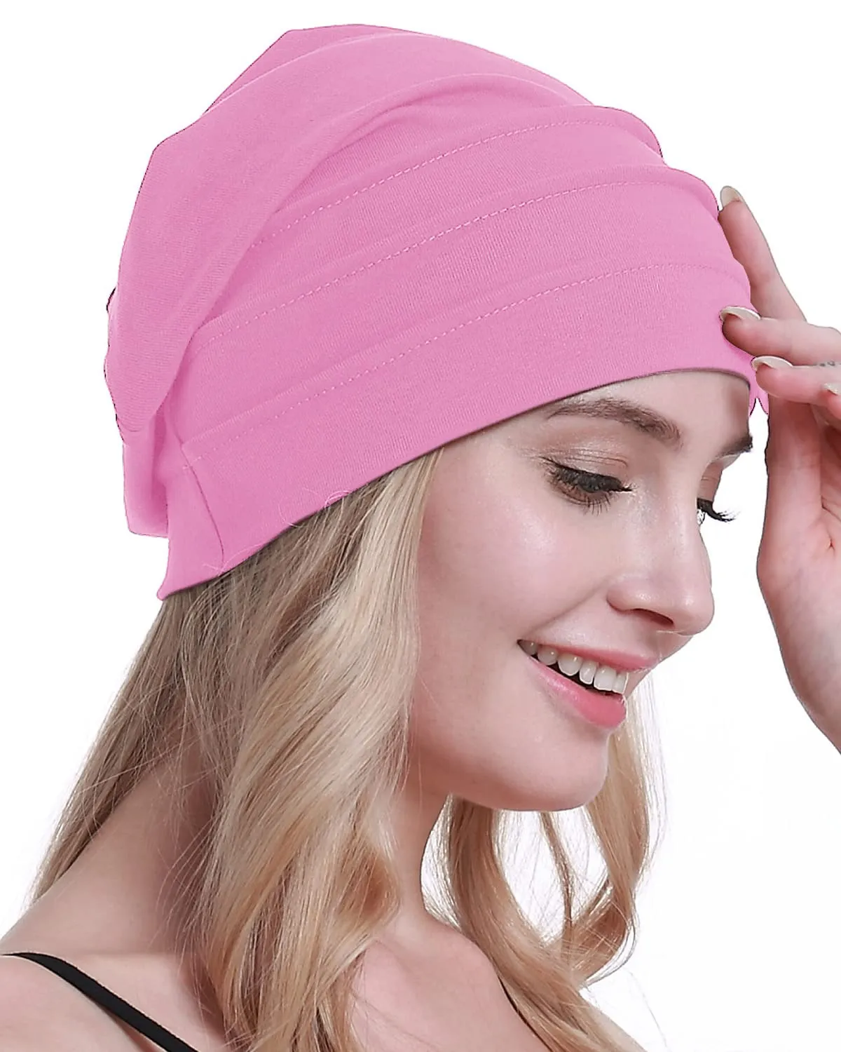 osvyo Copricapo in cotone per chemioterapia, Rosa chiaro, Taglia unica - immagine 5
