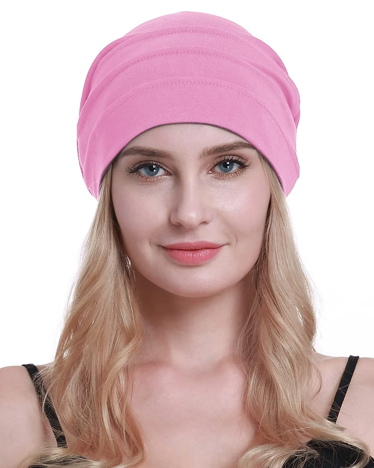 osvyo Copricapo in cotone per chemioterapia, Rosa chiaro, Taglia unica - immagine 7