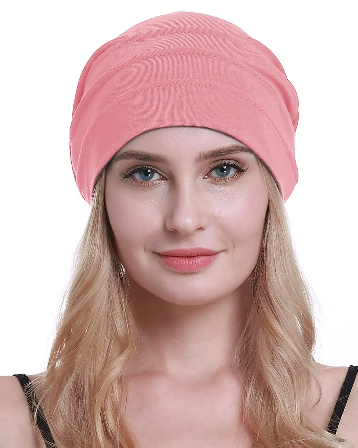 osvyo Cotone Chemo Cappelli Soft Caps Copricapo per donne perdita di capelli, Rosa Caldo, Taglia unica - immagine 5