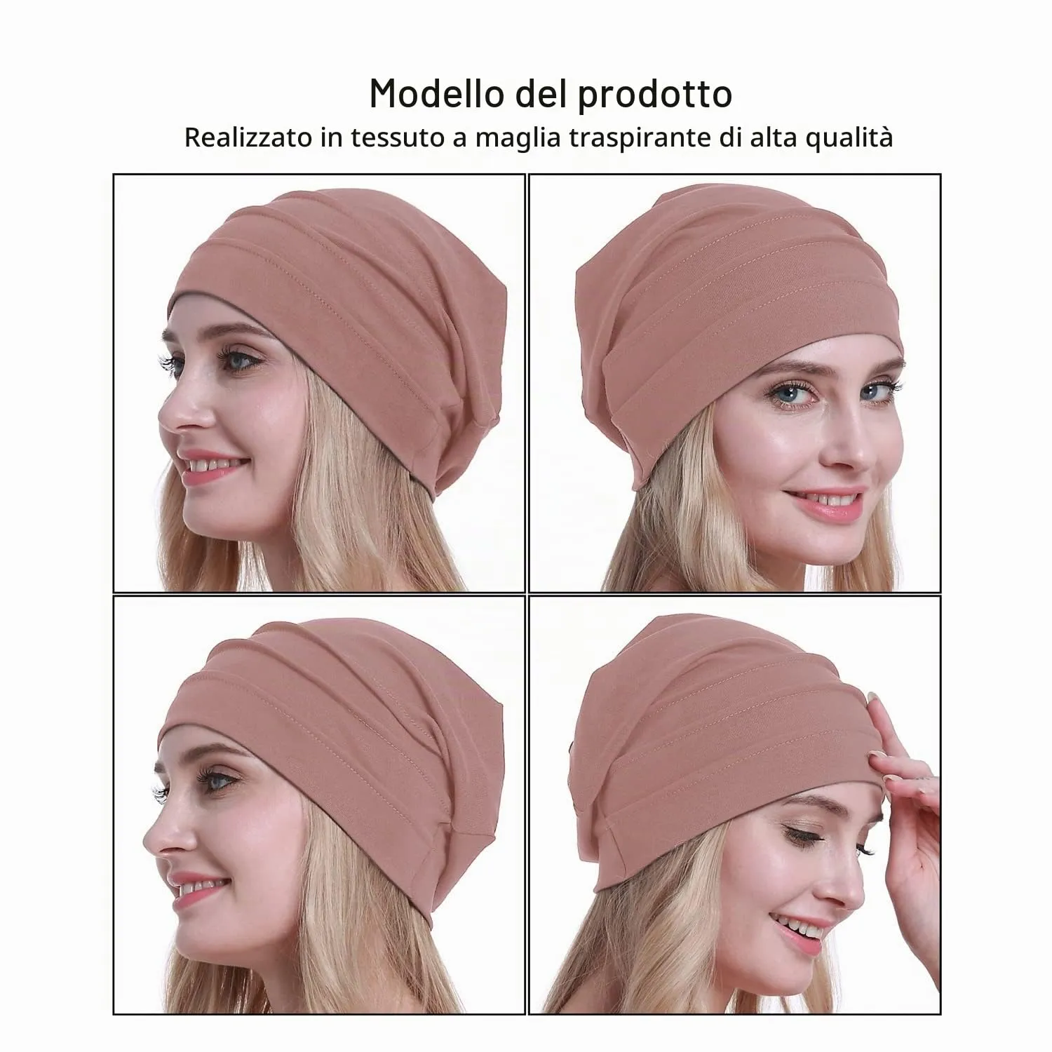 Osvyo Berretto in cotone da donna per chemio e perdita di capelli, Taglia unica - immagine 2