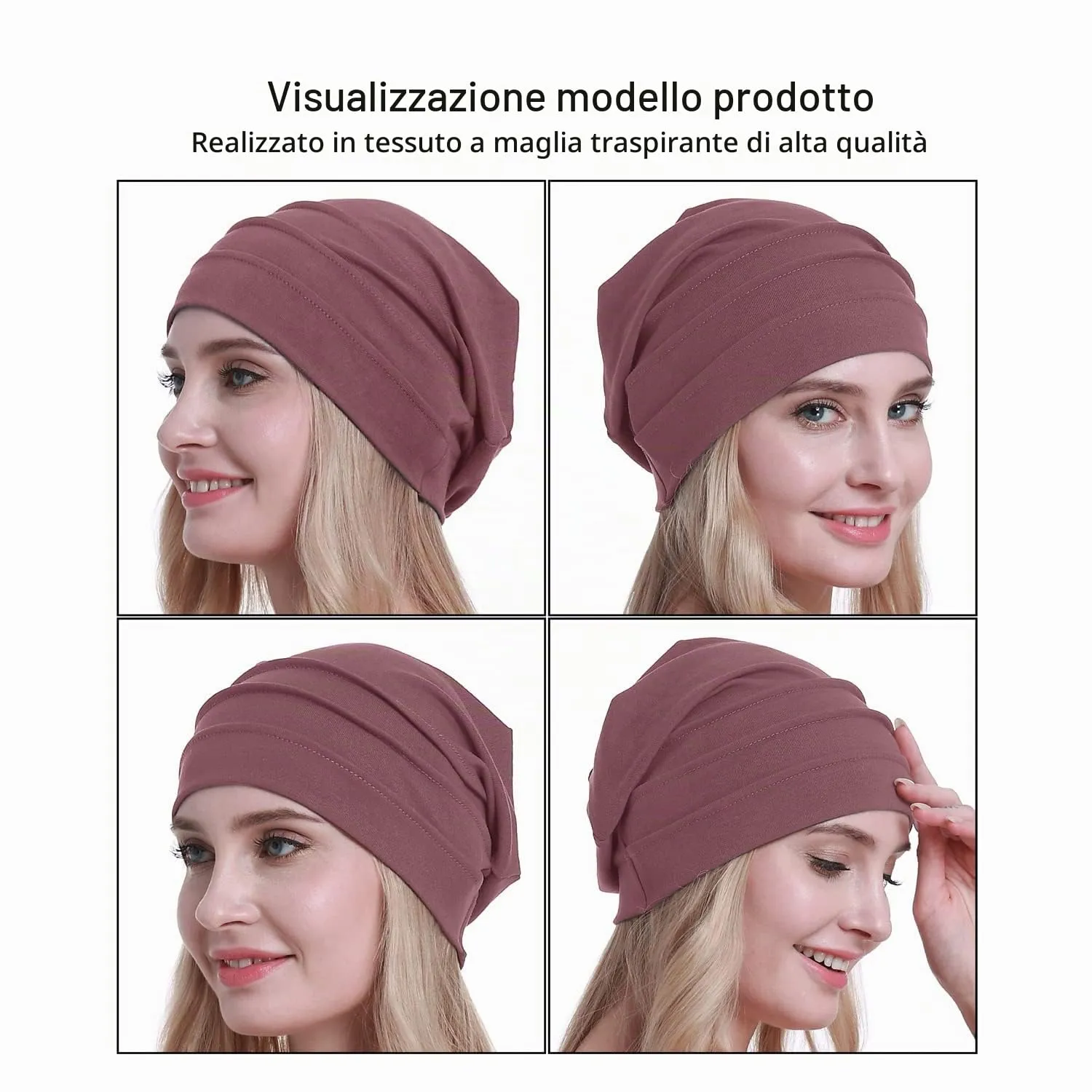 Osvyo Berretto in cotone da donna per chemio e perdita di capelli, Taglia unica - immagine 2