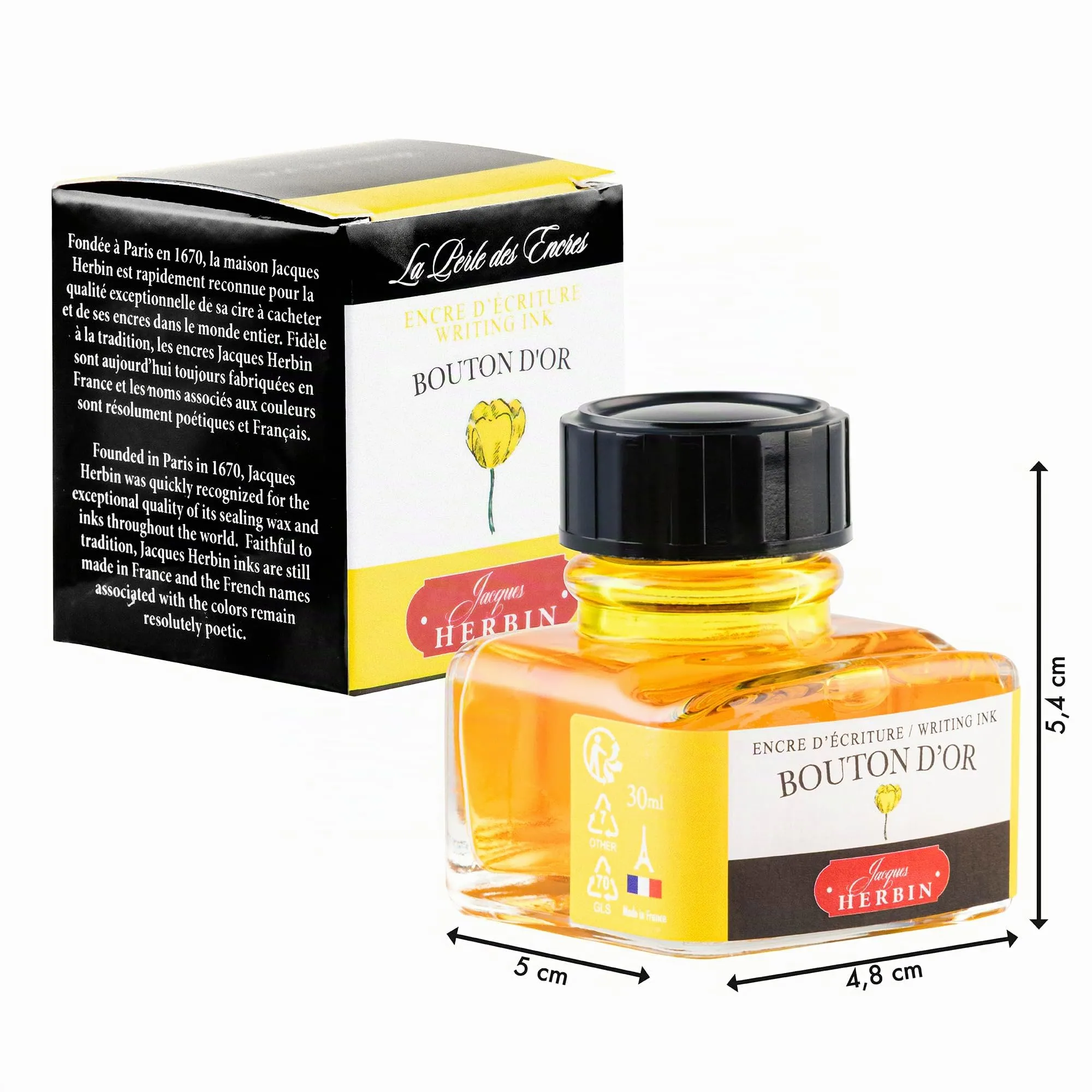 Jacques Herbin 13053T Inchiostro Giallo Bouton d'Or 30 ml - immagine 4