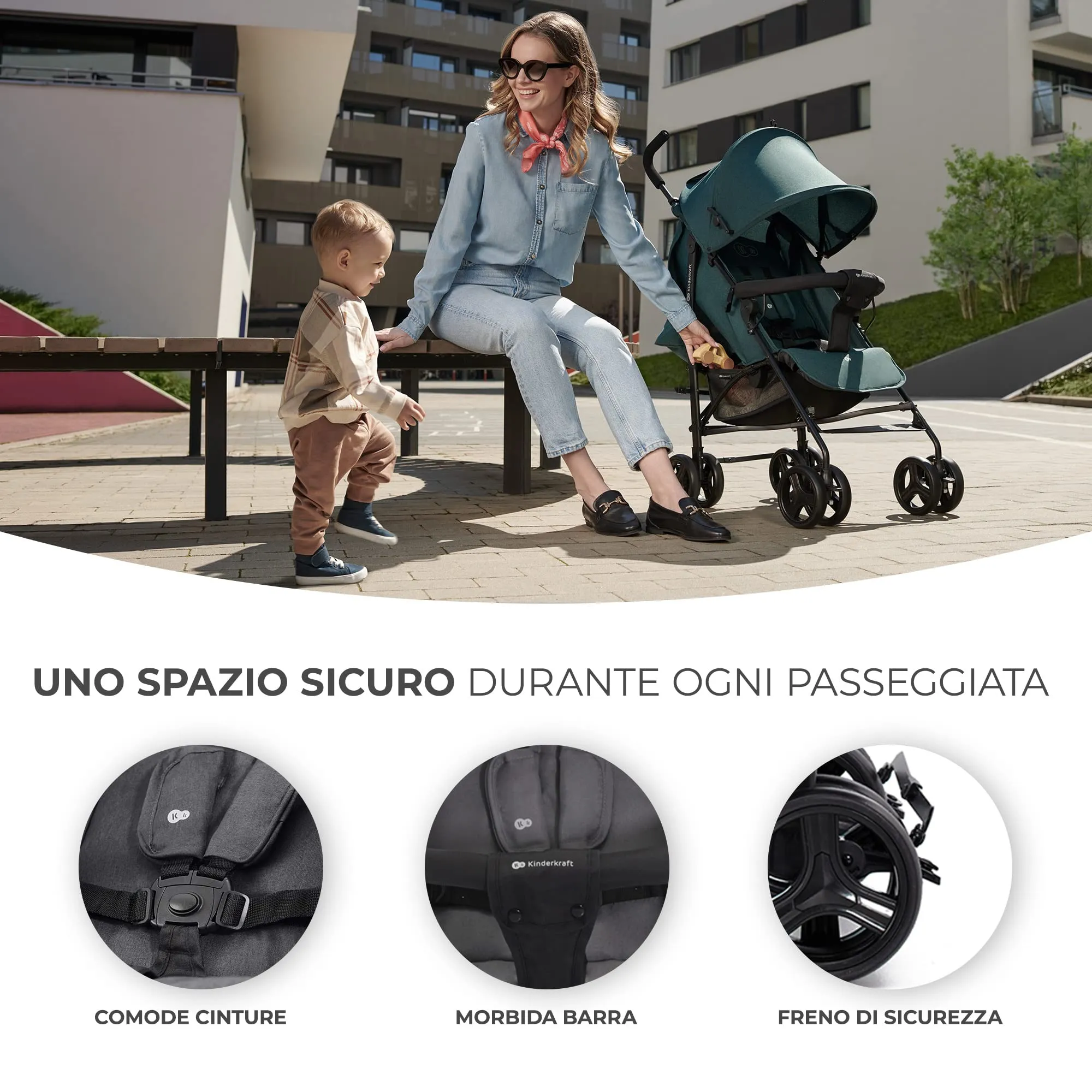 Kinderkraft TIK Passeggino Leggero e Compatto, Grigio - immagine 6